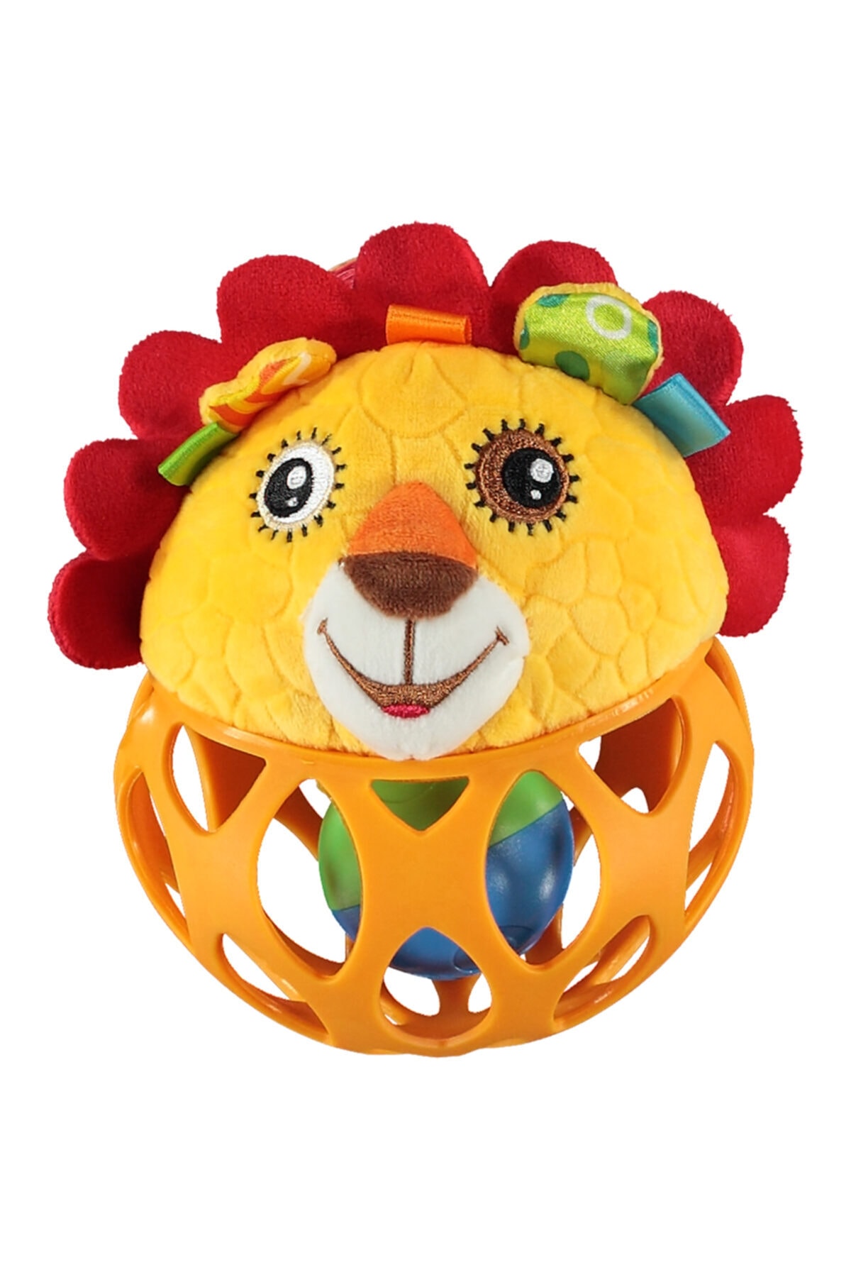 Akar Oyuncak Sozzy Toys Çıngıraklı Sallanır Top- Aslan Hardal