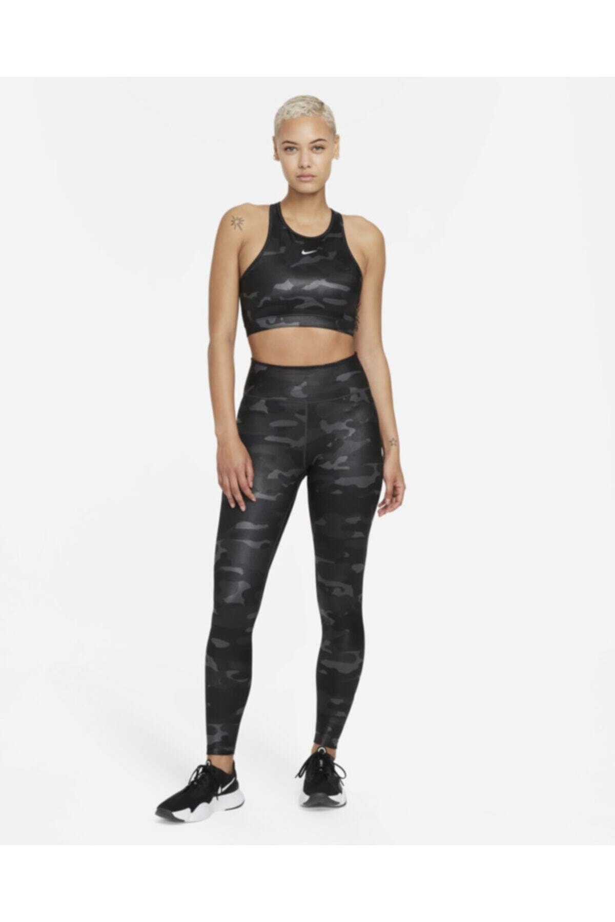 Nike Normal Belli Kamuflajlı Kadın Taytı Dj6656-070