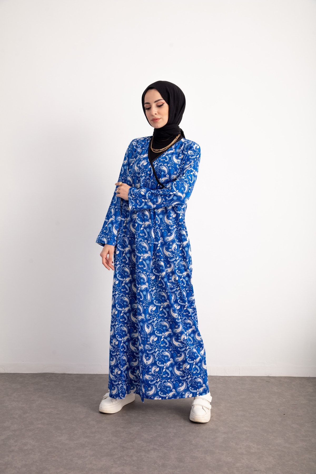 Kutay Collection Yandan Bağlamalı Pratik Namaz Elbisesi