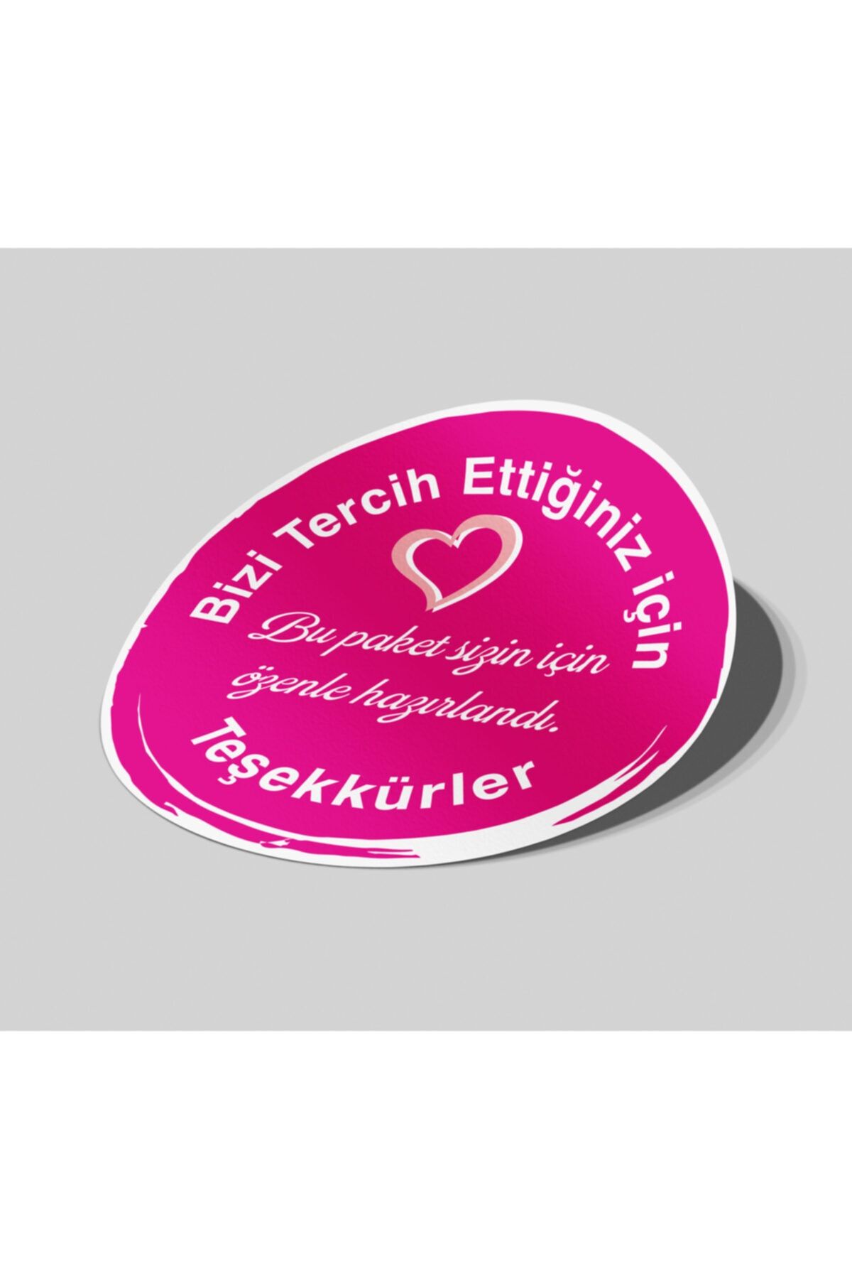 Matbaagraf Sizin Için Özenle Hazırlandı Sticker Pembe 4x4cm 70 Adet