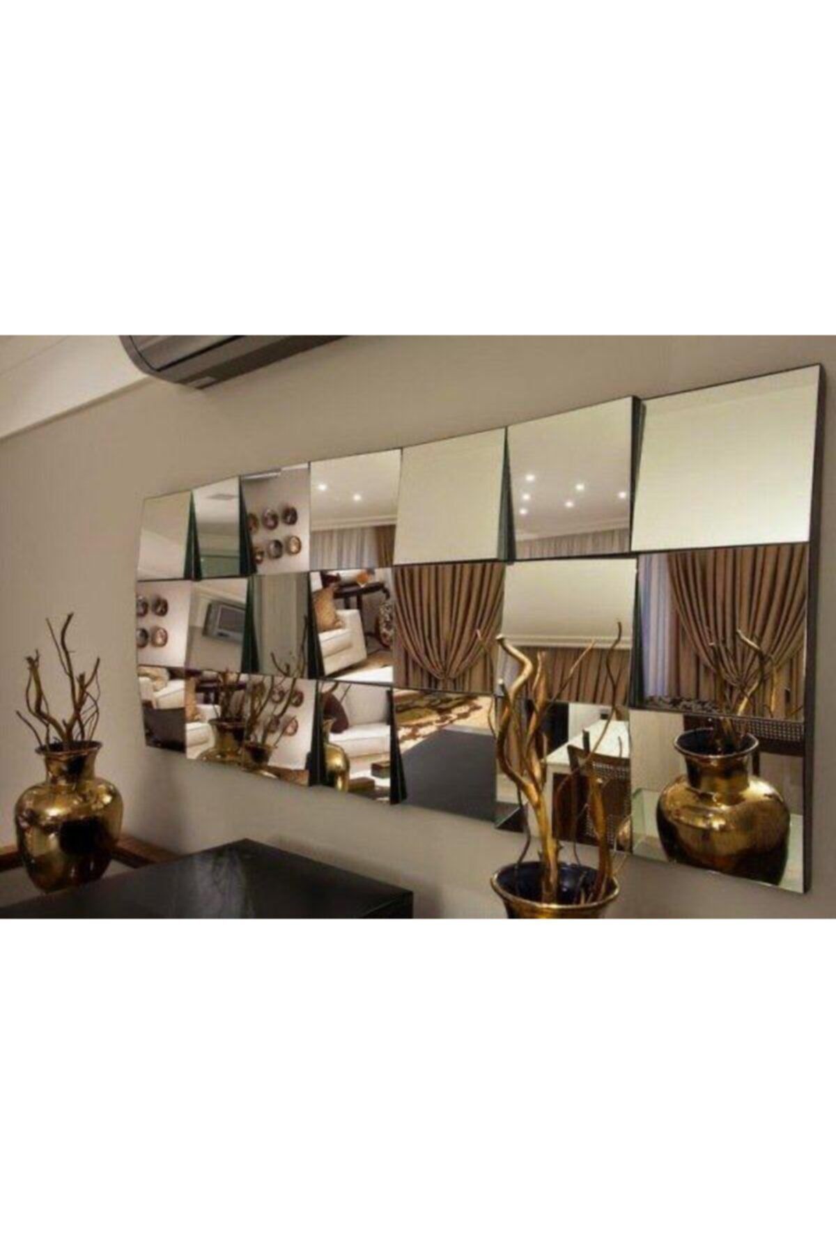 bluecape Dama 140x60cm Parça Bizoteli Ayna Hol Koridor Dresuar Duvar Salon Banyo Ofis Çocuk Yatak Odası Ayna