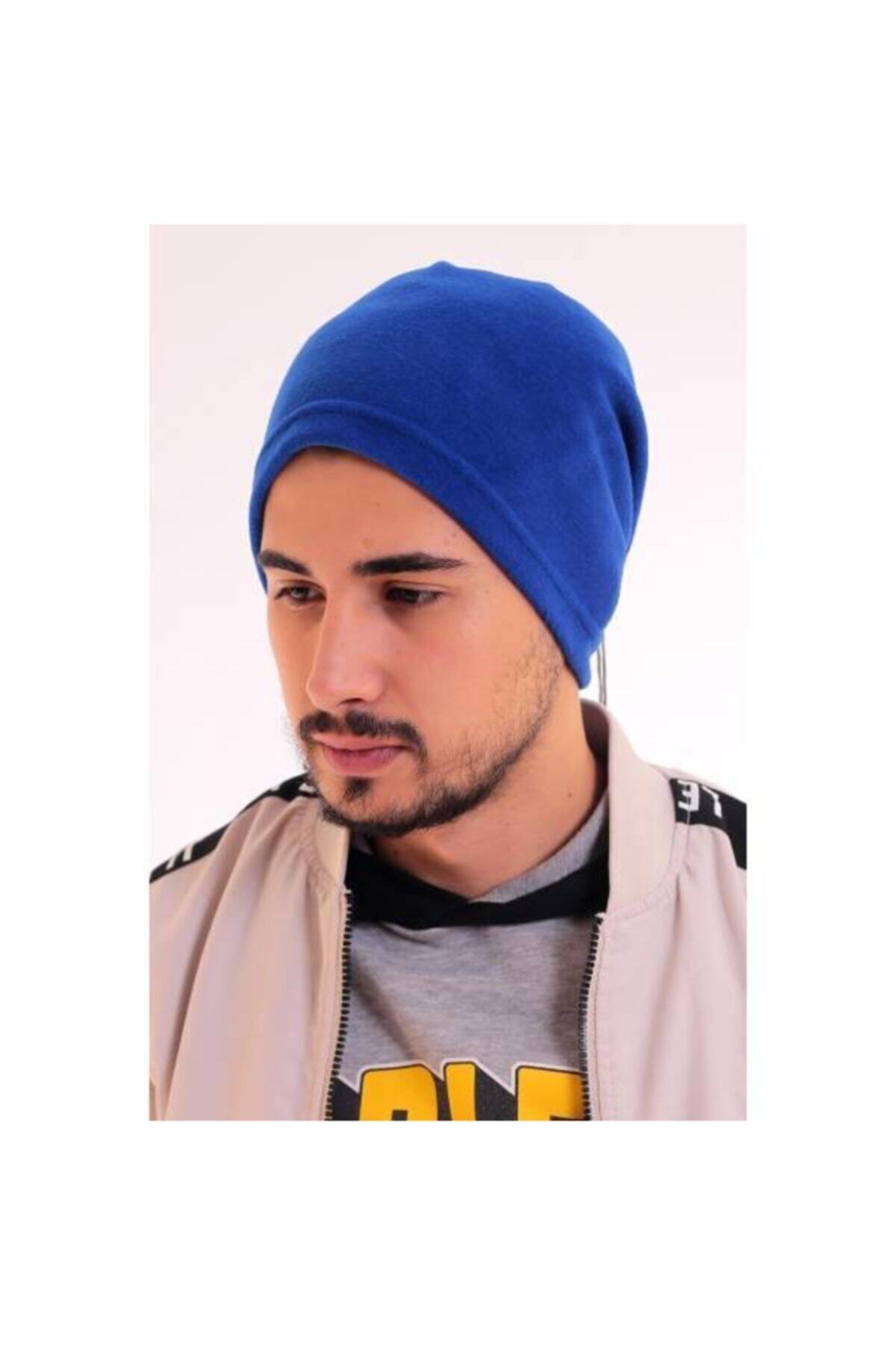 BONİE Mavi Unisex Erkek Kadın Polar Boyunluk Bere