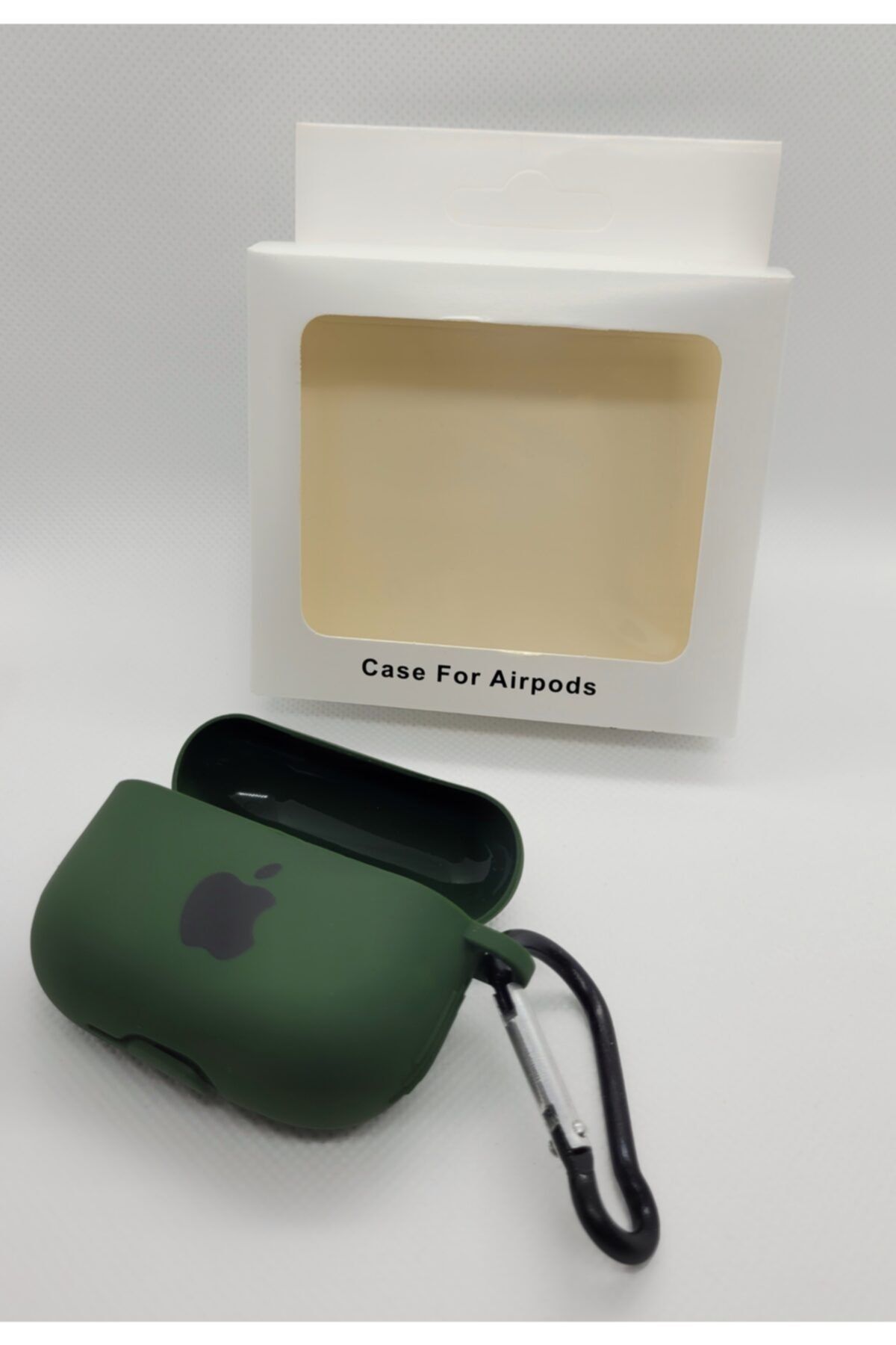 LEV AKSESUAR Airpods Pro Uyumlu Silikon Logolu Haki Yeşil Kılıf