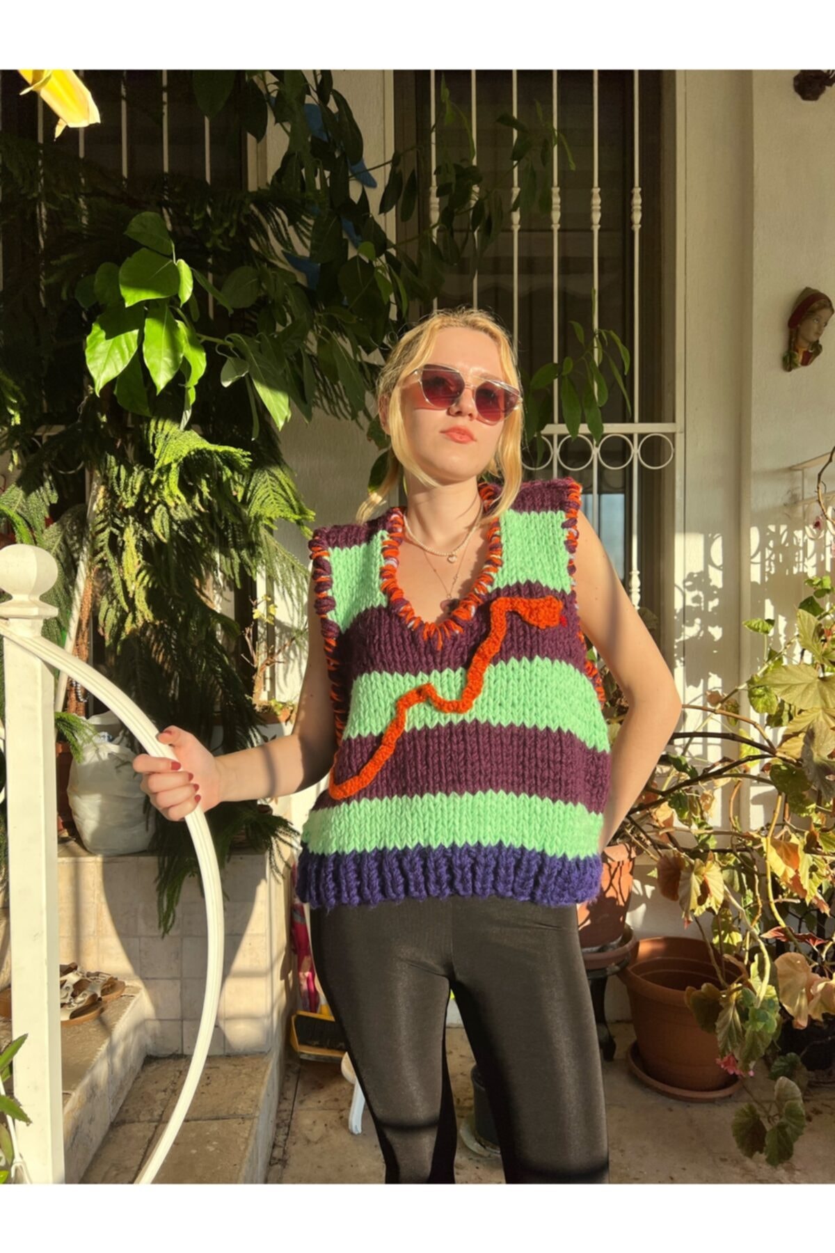 SuleKulen Store Yılanlı Oversize El Örgü Süveter