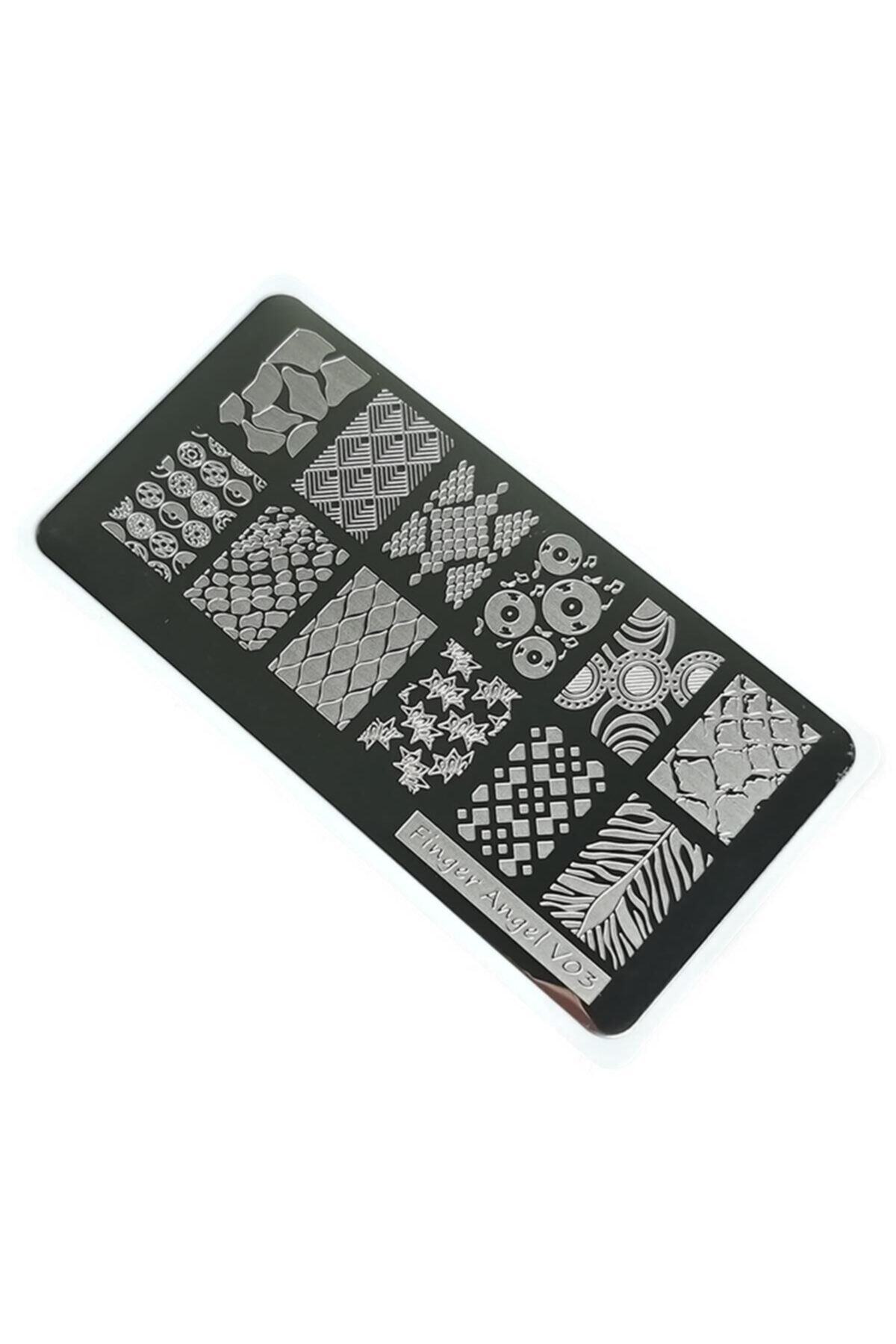aba nails Nail Art Stamping Baskı Plakası Vv03