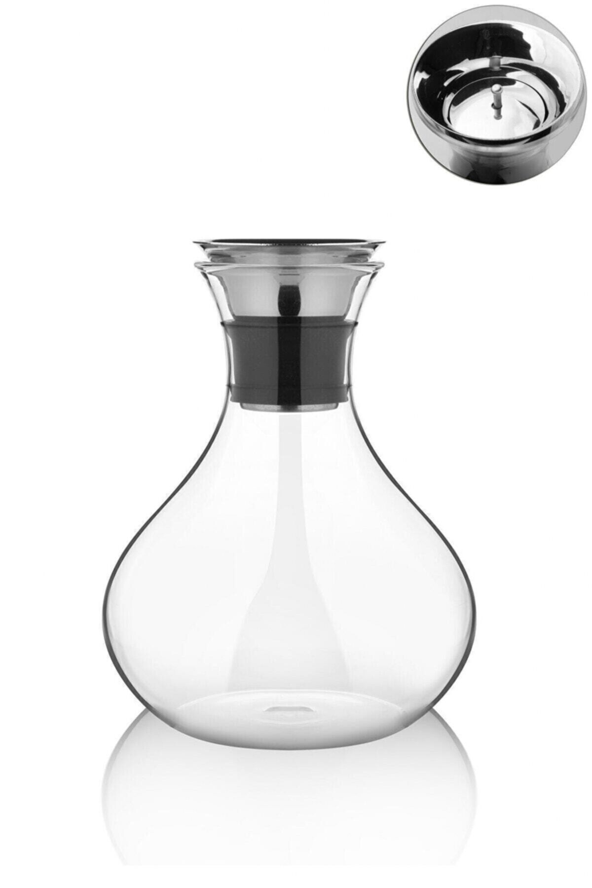 Cagla Homes Metal Otomatik Kapaklı Borasilikat Cam Sürahi Karaf 2000ml -srh06
