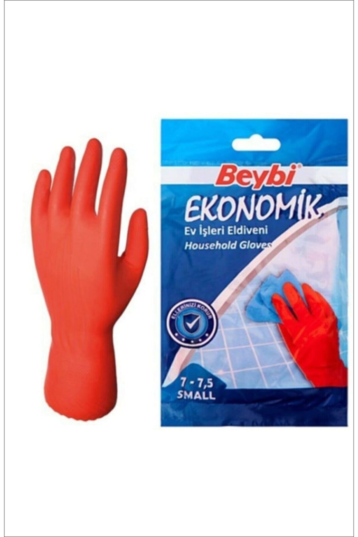 Beybi Ekonomik Ev Işleri Ve Bulaşık Eldiveni 7 7.5 S Beden (5 Çift)