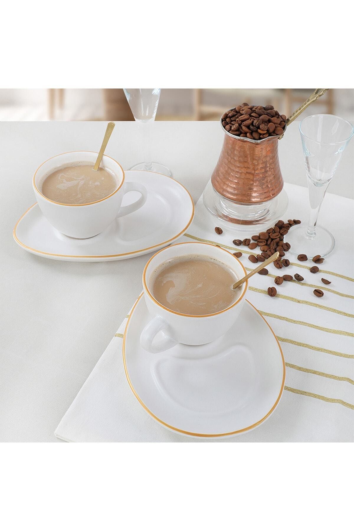 bimbambom Damla Gold Nescafe Kahve Fincanı Sunum Seti 4 Parça 2 Kişilik