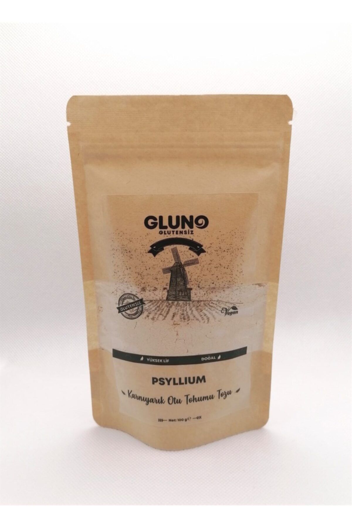 Gluno Glutensiz Karnıyarık Otu Tohumu Tozu - Psyllium 100g