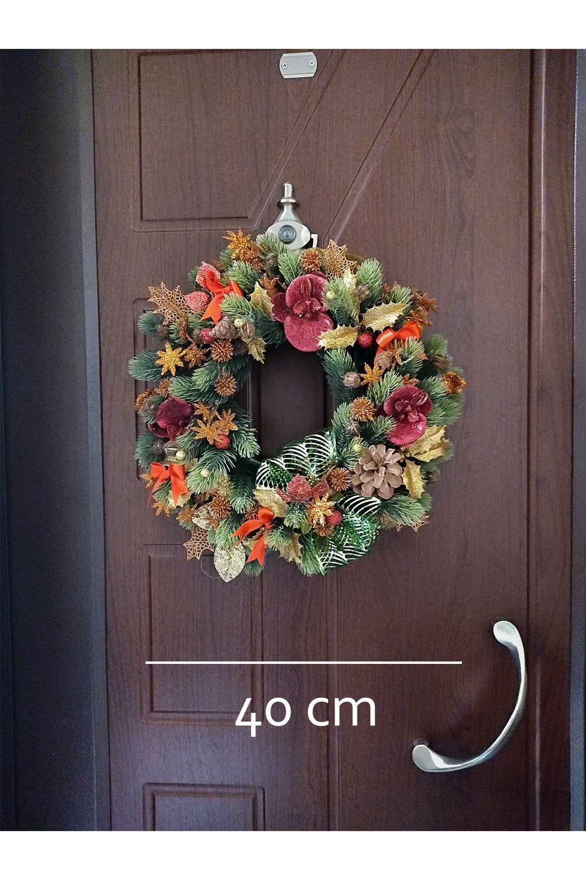 Floral Store Çam Dallı Yılbaşı Kapı Süsü Orkide