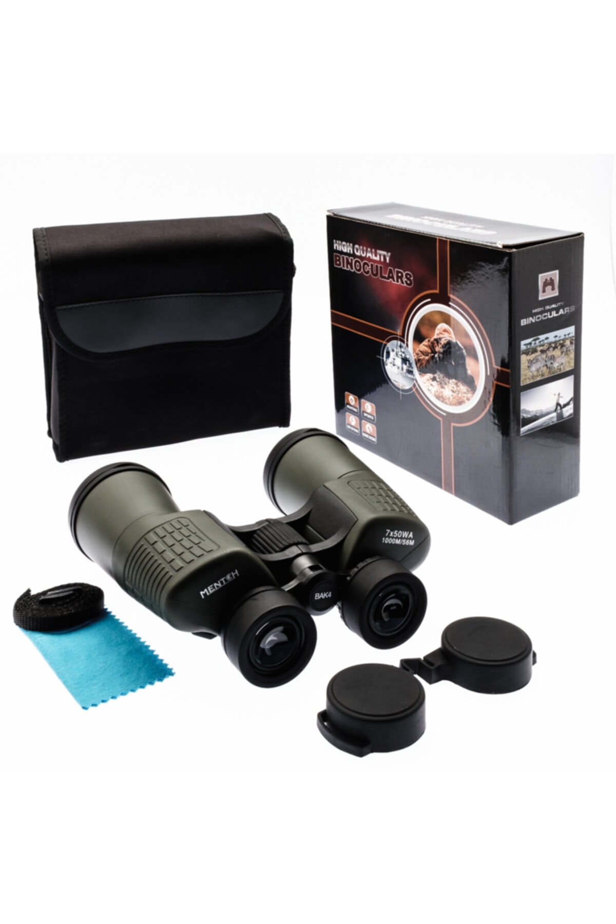 YAPRAKOUTLET Mentch 7x50 Wa Su Geçirmez Dürbün Geniş Ön Mercek 1000m/56m Yeşil