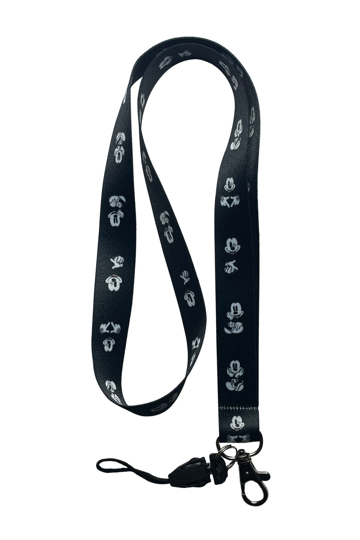 StormiStoretr Siyah Mickey Mouse Boyun Ipi Ve Telefon Askısı