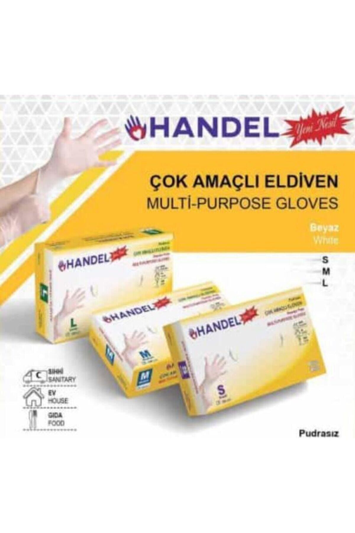 HANDEL Pudrasız 100lü S Beden / Beyaz Çok Amaçlı Eldiven Lateks Değildir.