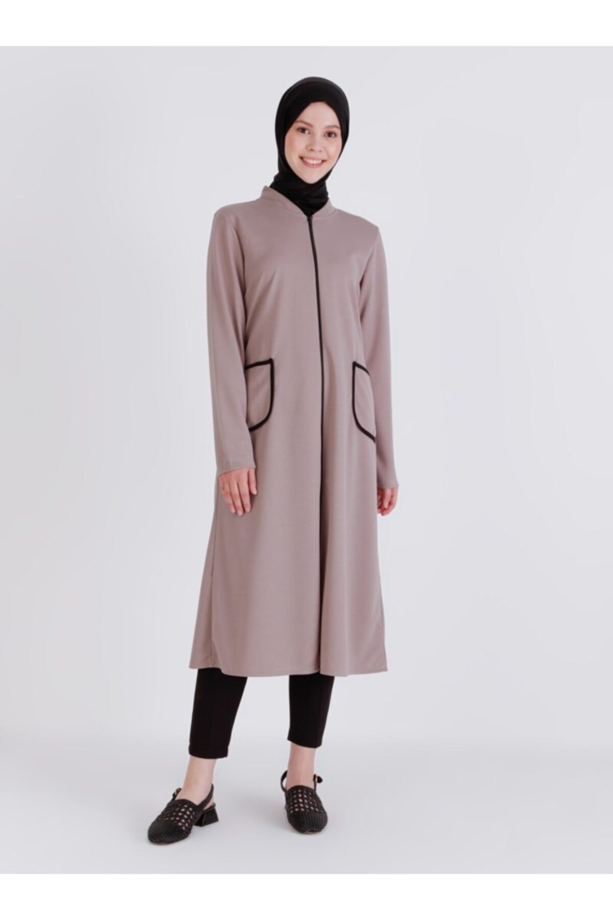 ZENANE Kadın Boydan Fermuarlı Kap