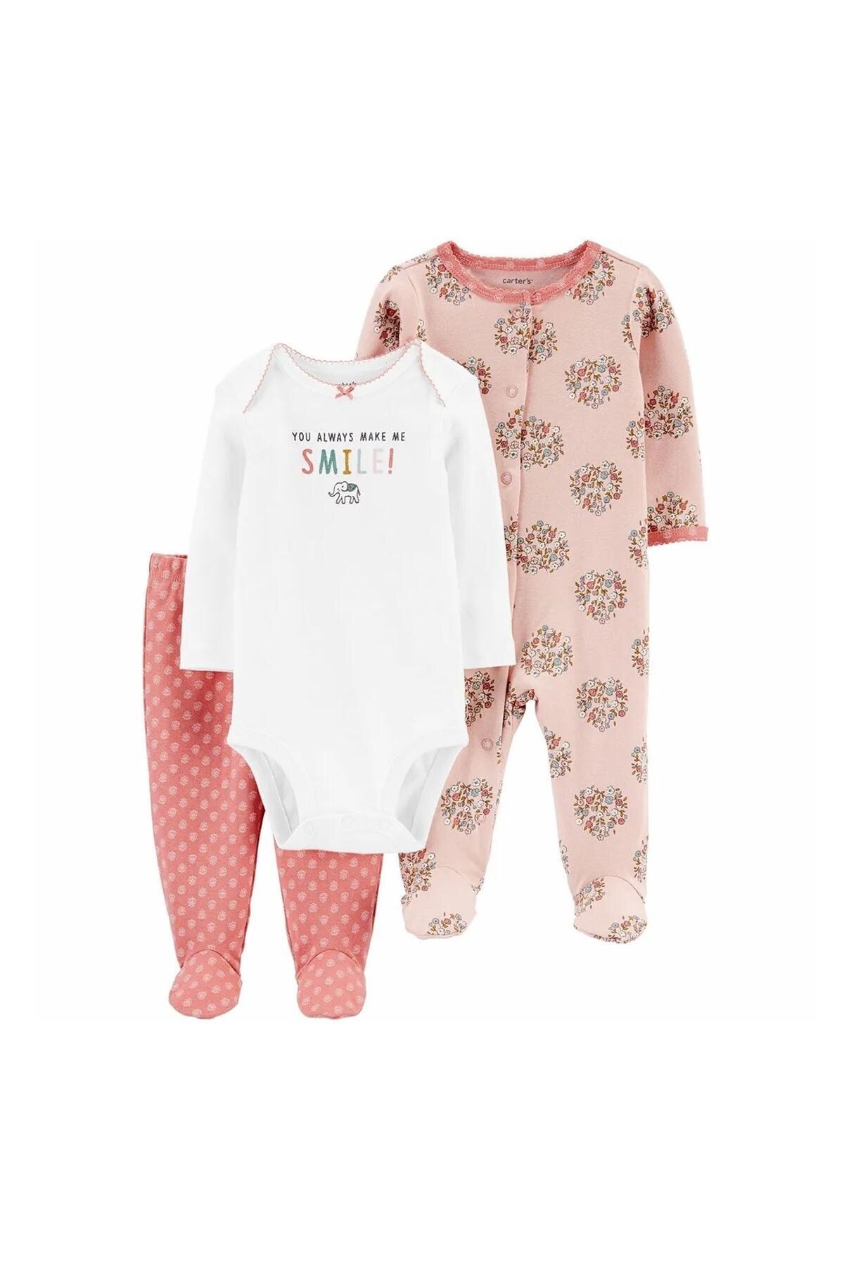 Carter's Layette Kız Bebek Çiçek Desenli 3'lü Set