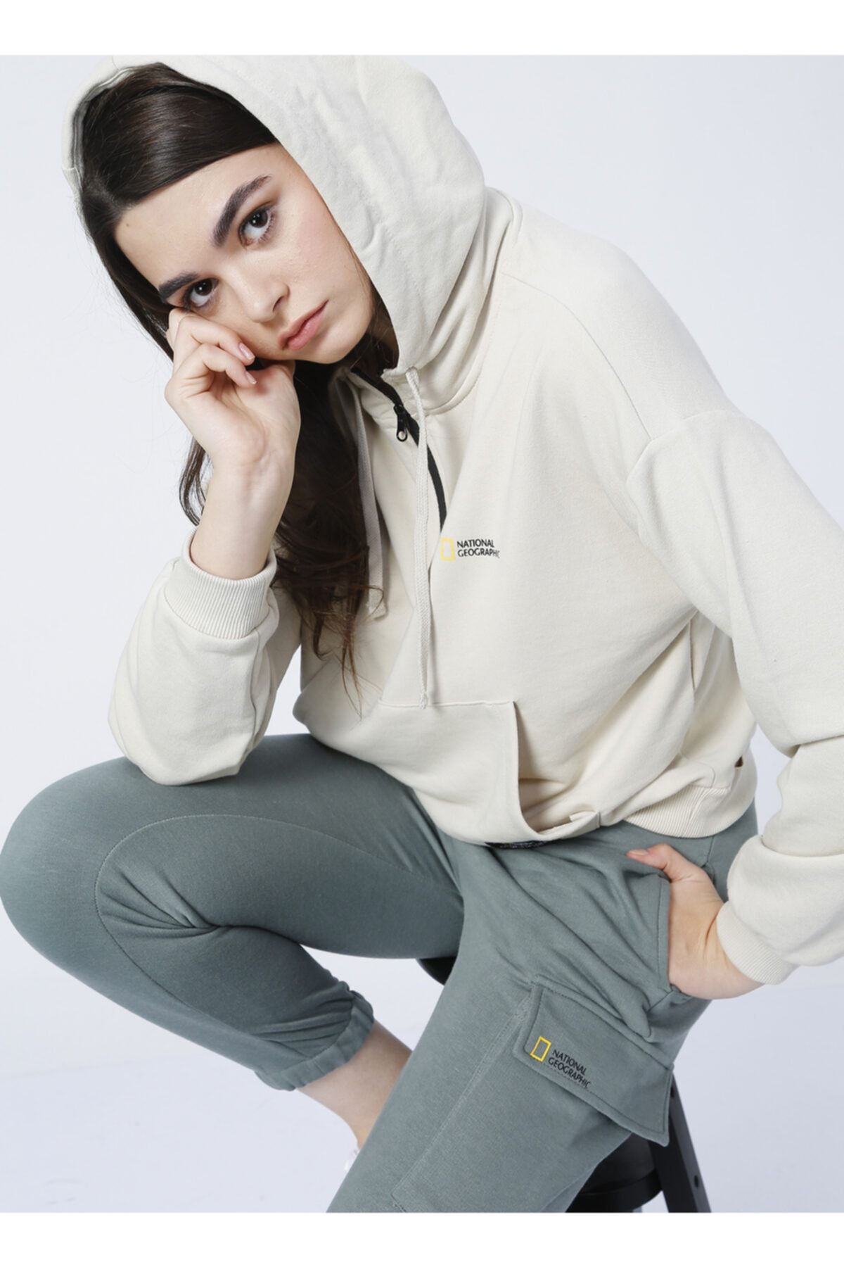 NATIONAL GEOGRAPHIC Sweatshırt, M, Bej