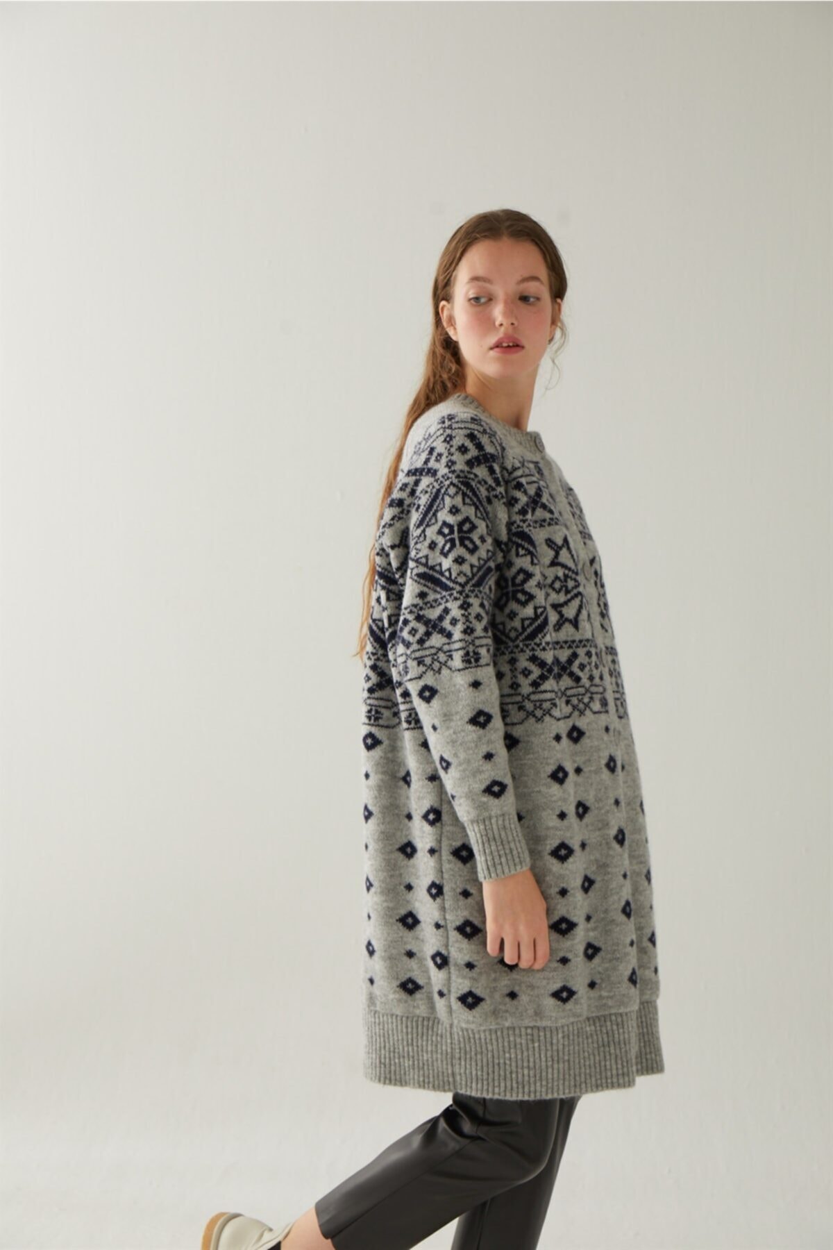 inspiration Vesta Etnik Jakar Desenli Hırka