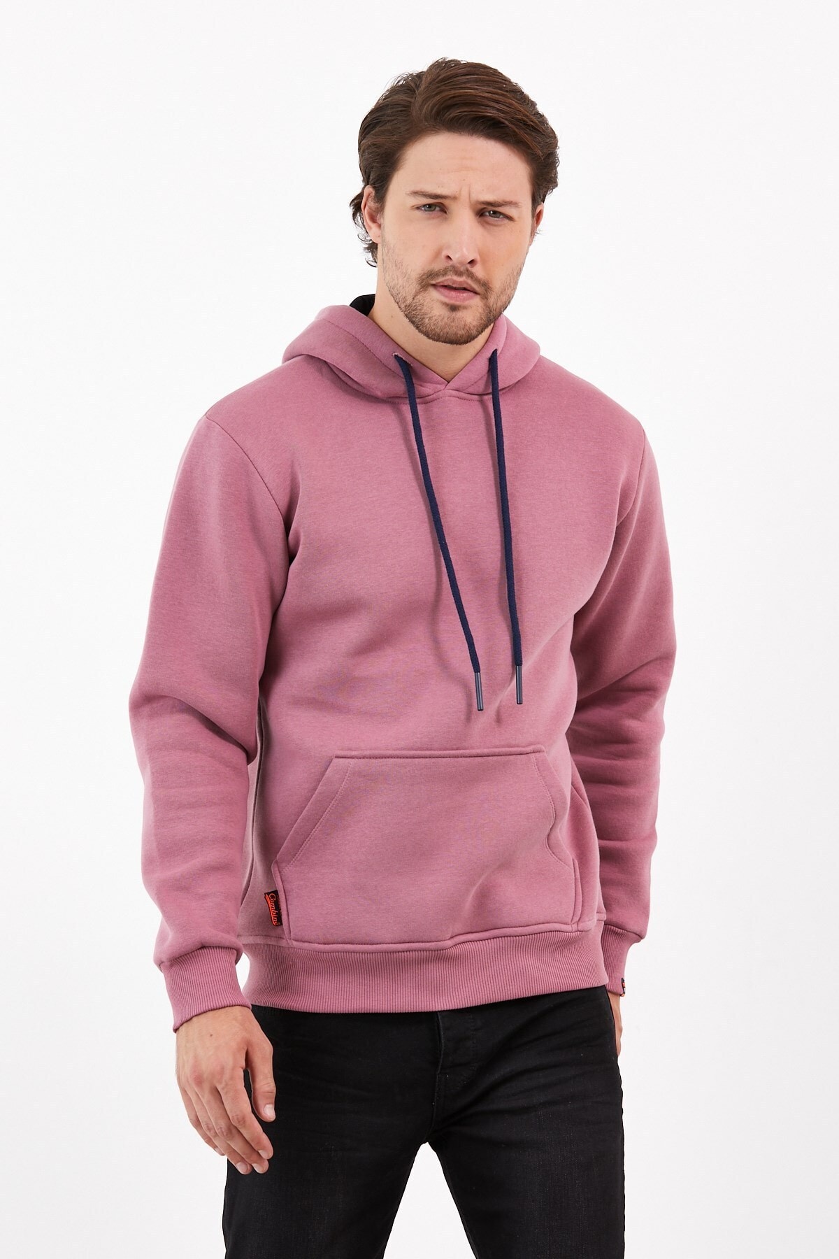 CMBCOMBİNE MİCHAİL Rose Renk Kanguru Cepli Kapüşonlu Sweatshirt 1205