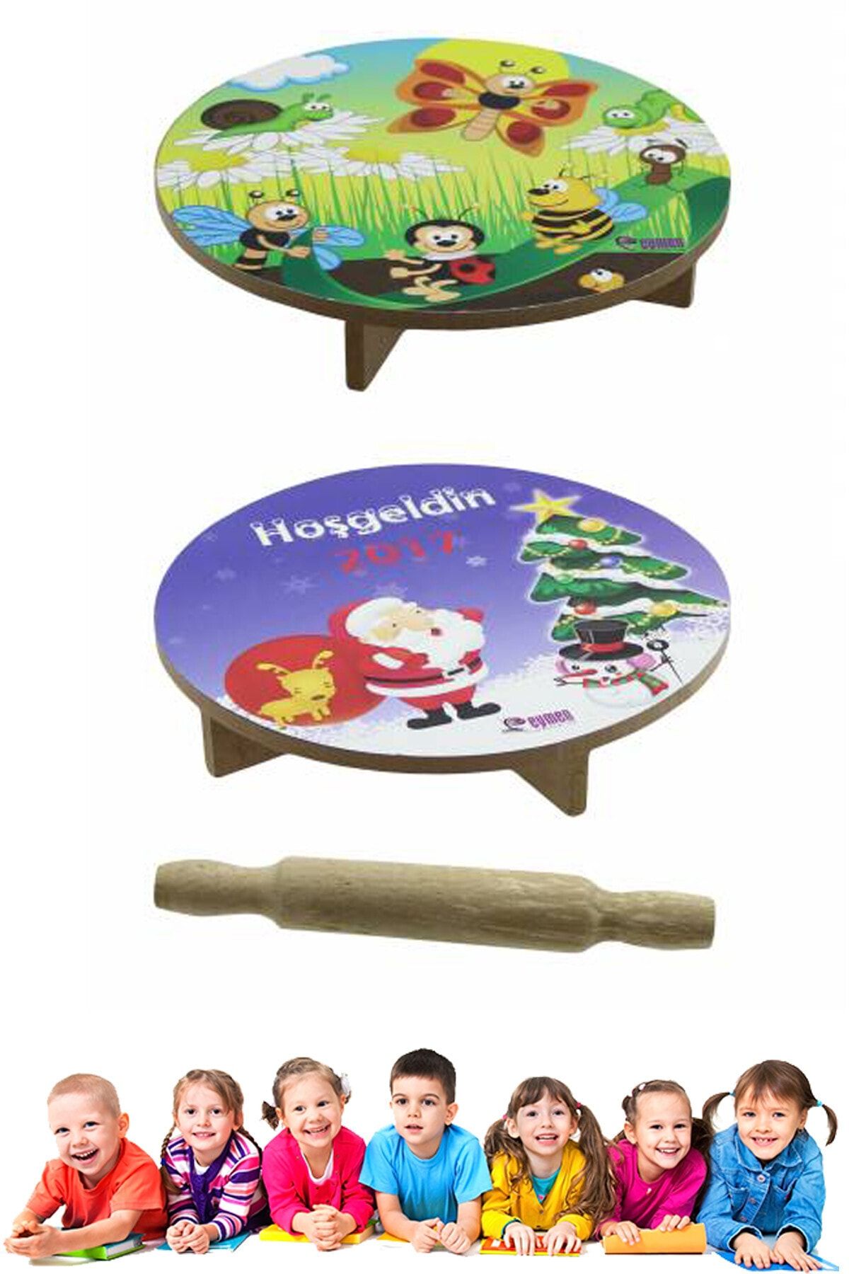 KILIÇİN Desenli Mini Sofra Oyun Hamuru Seti - 18 Cm