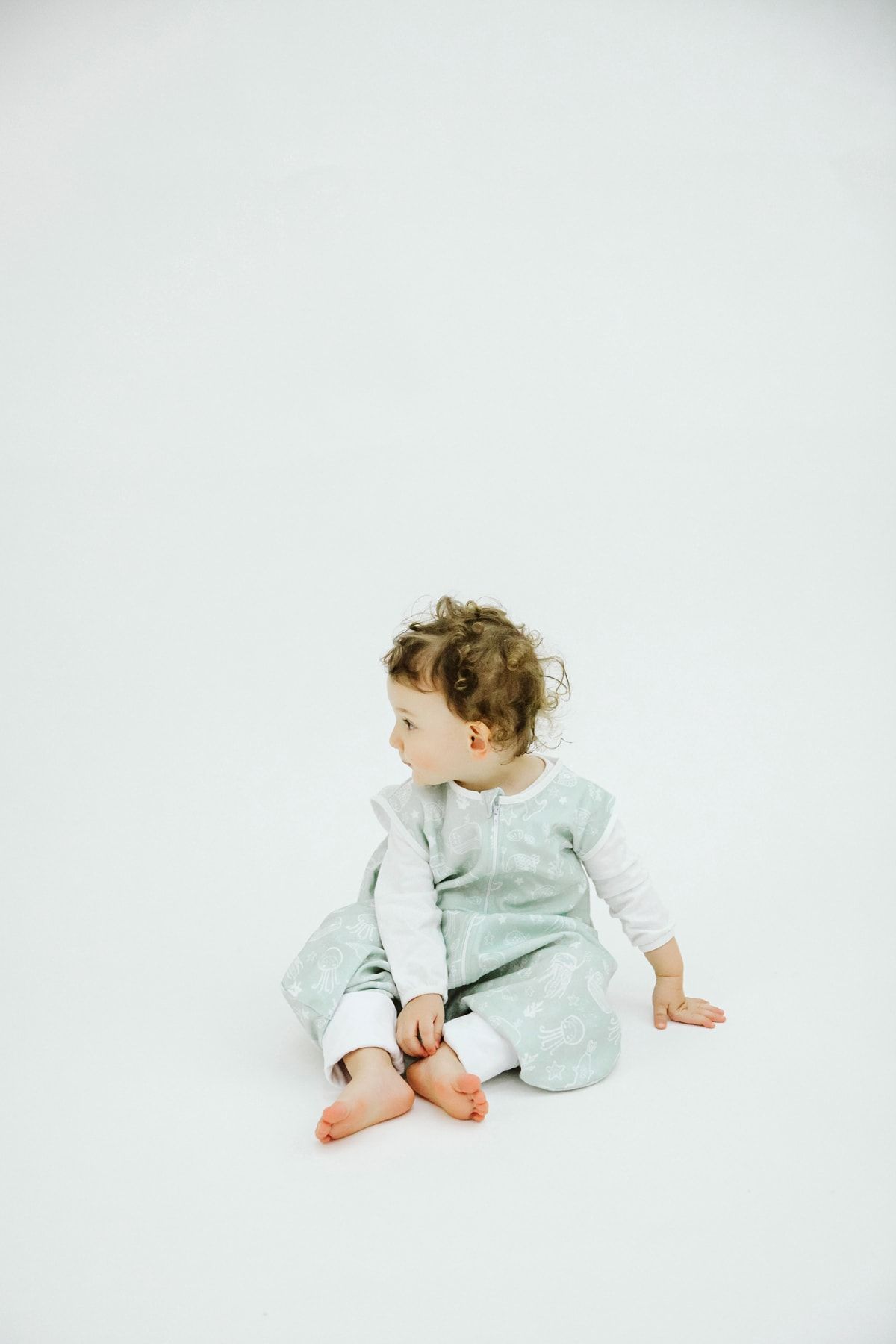 Ninna Kids Organik Tek Kat (0,5 Tog) - Mint Denizi - Yazlık & Baharlık Bebek & Çocuk Uyku Tulumu