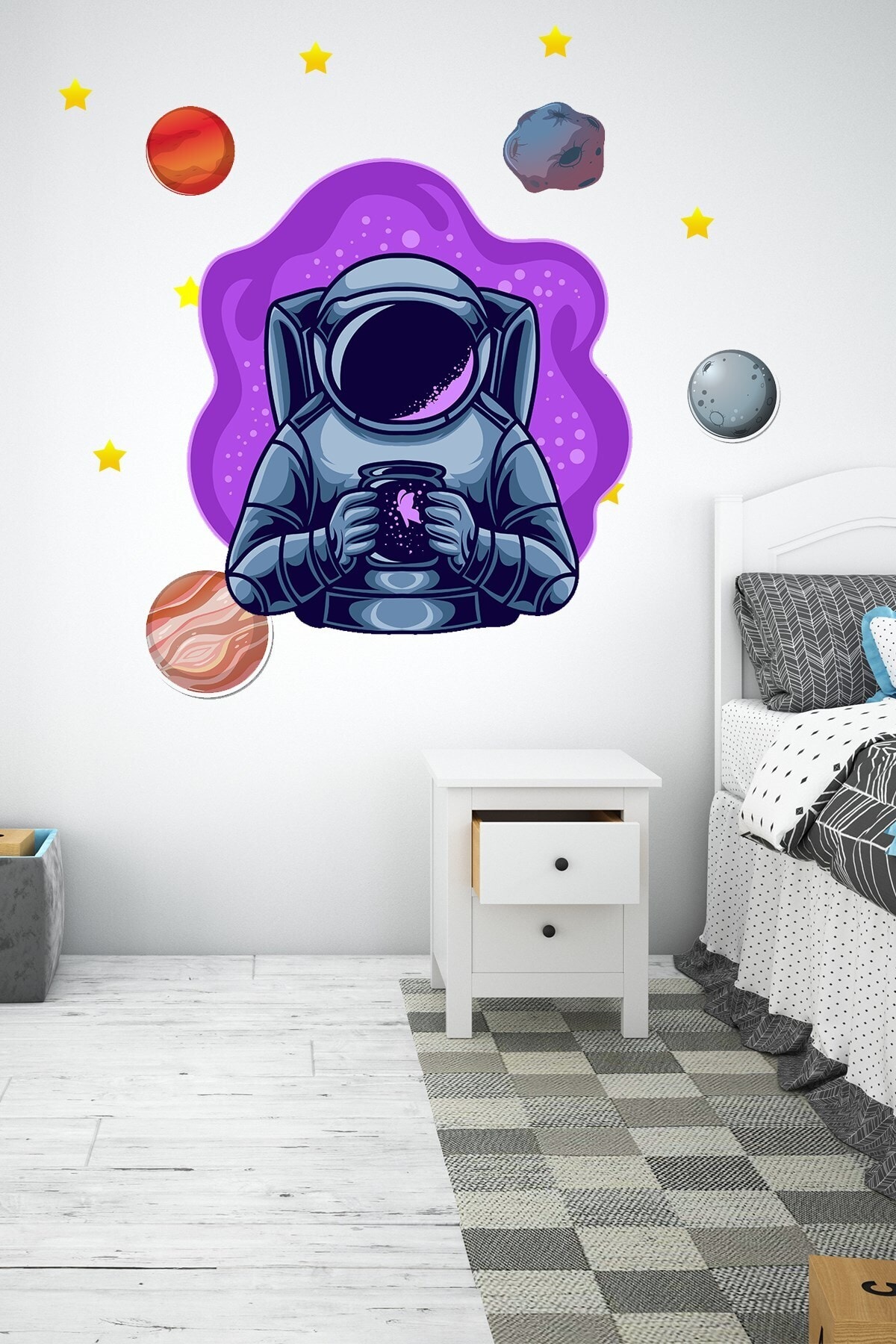 evren art factory Astronot Temalı Çocuk Odası Duvar Sticker