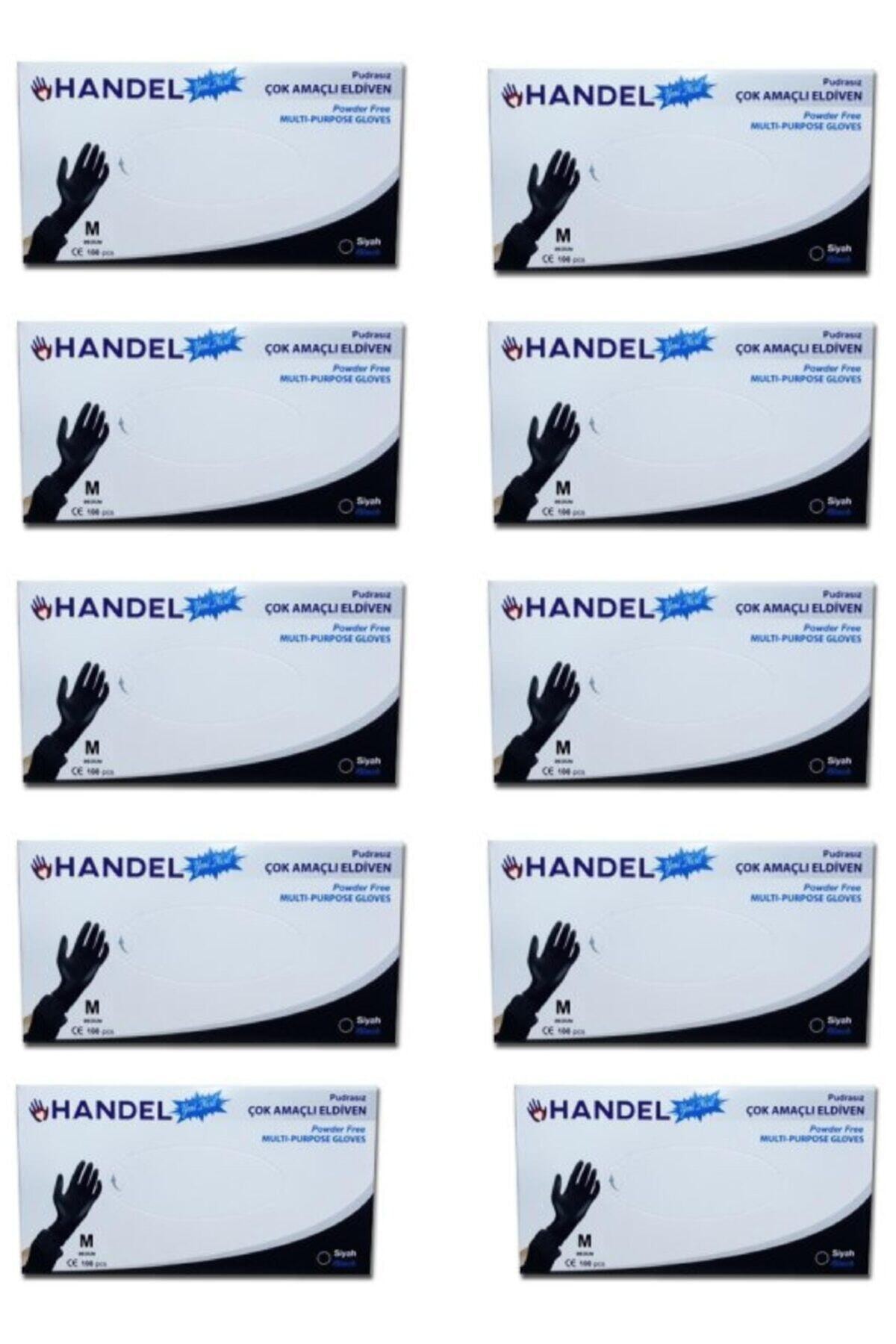HANDEL Pudrasız Siyah Poşet Eldiven 10 Kutu 'm'