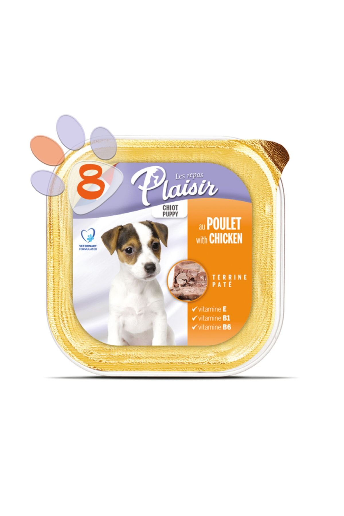 Plaisir Pate Tavuklu Etli Puppy 150gr Yaş Köpek Maması 8adet