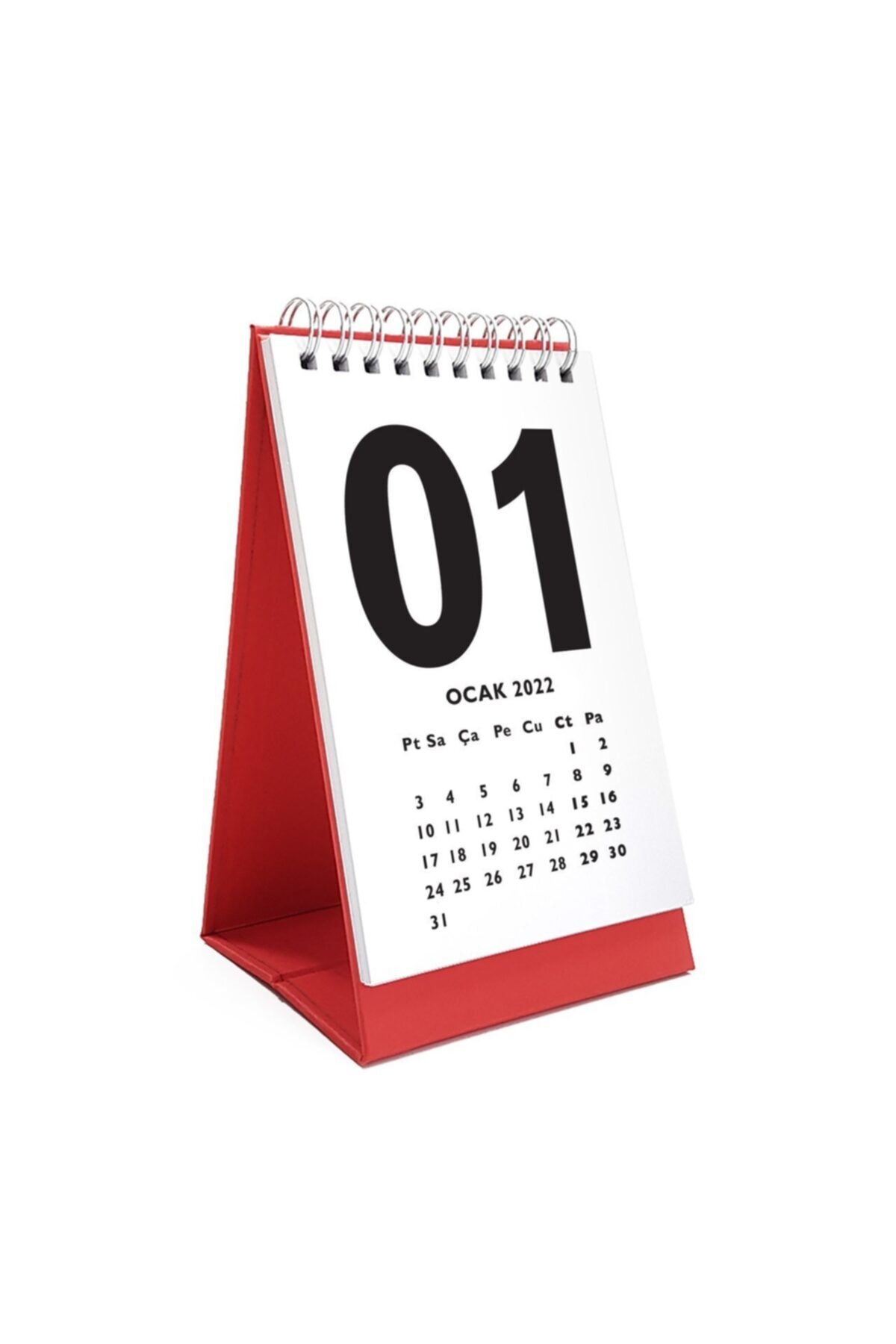 bi'aldım 2022 Kırmızı Masa Takvimi Ingilizce Tu rkc e Sayı Aylar Konsept
