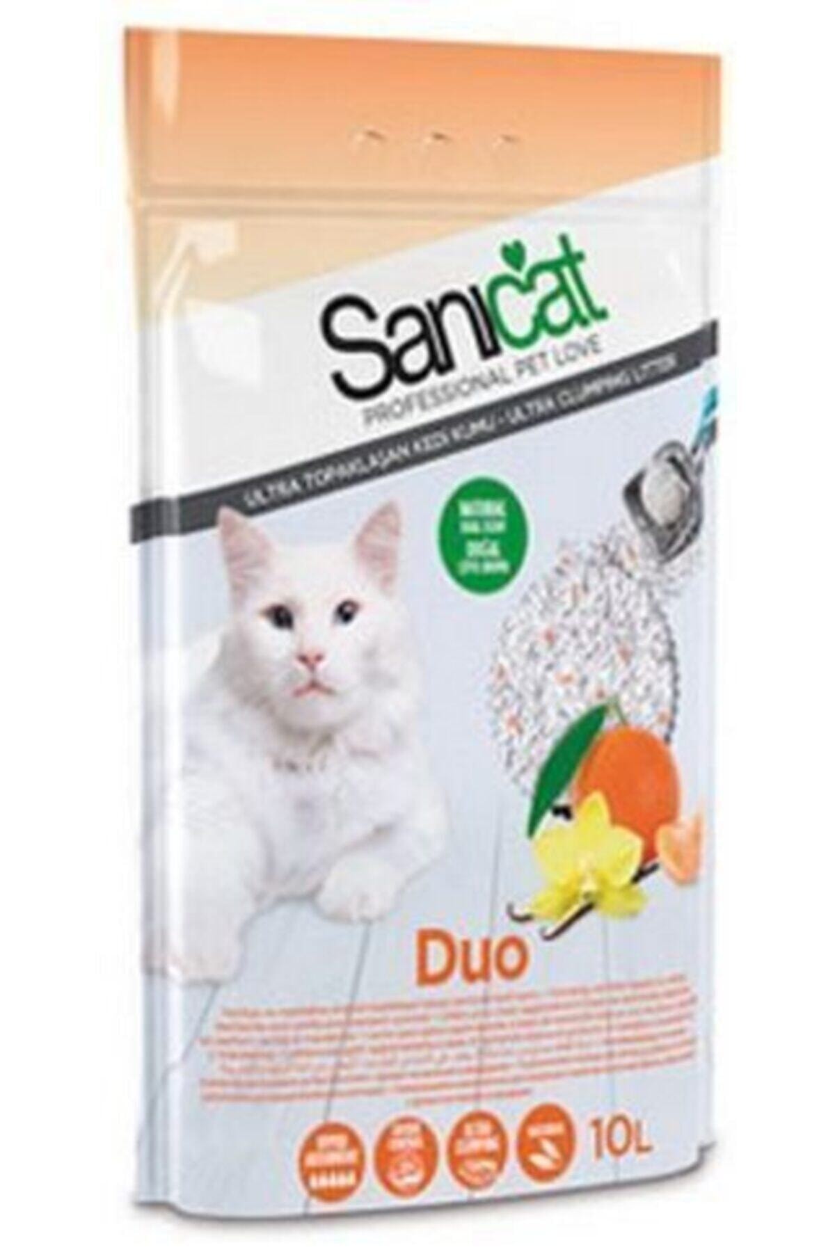 Sanicat Duo Vanilya Ve Mandalina Kokulu Topaklaşan Kedi Kumu 10 Lt