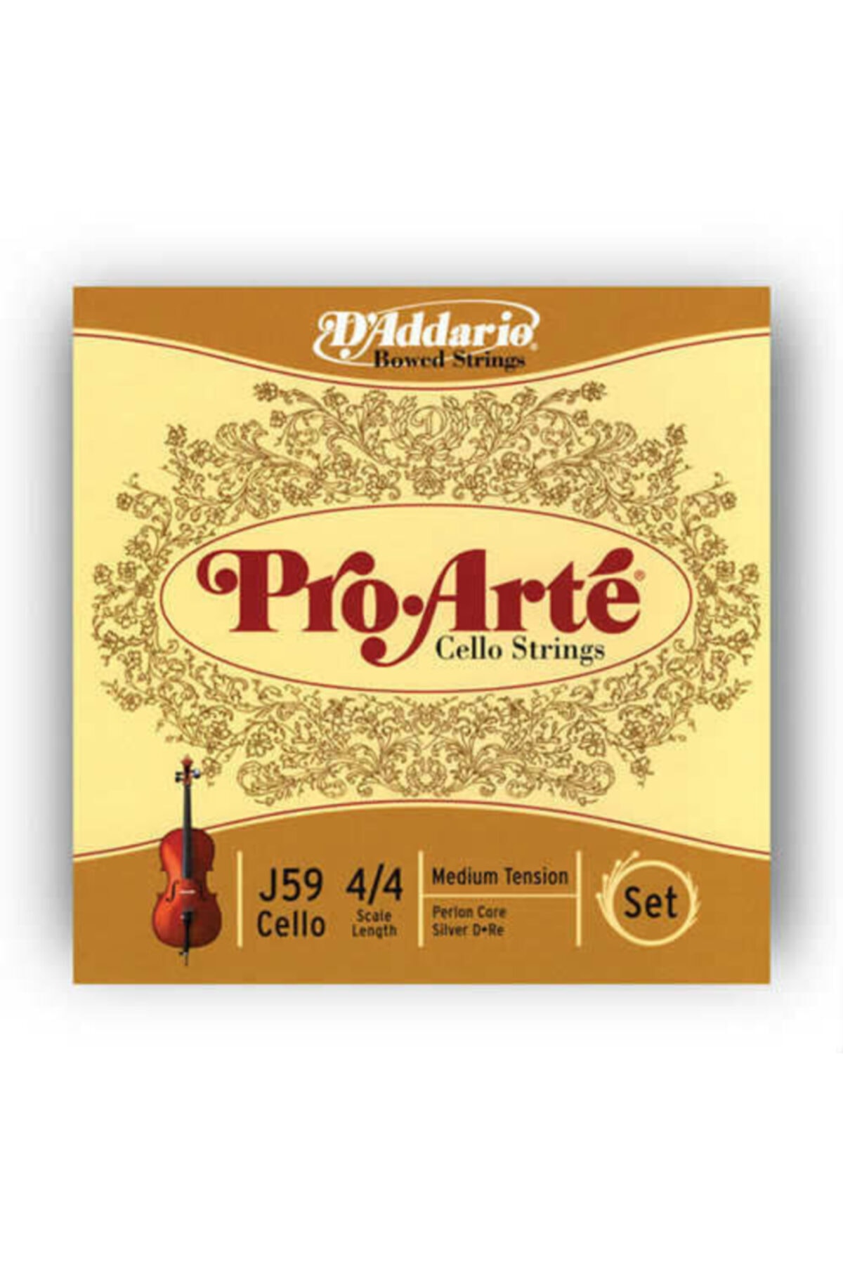 Daddario Daddarıo J59 4/4m Cello Tel Seti, Pro-arte, Scale 4/4, Medıum T