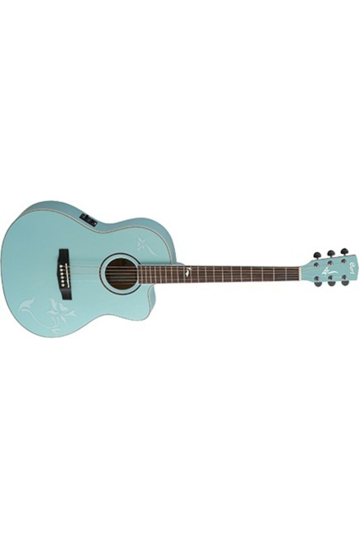 CORT Jade2f-pbm Elektro Akustik Gitar Kılıflı, Soluk Mavi Met