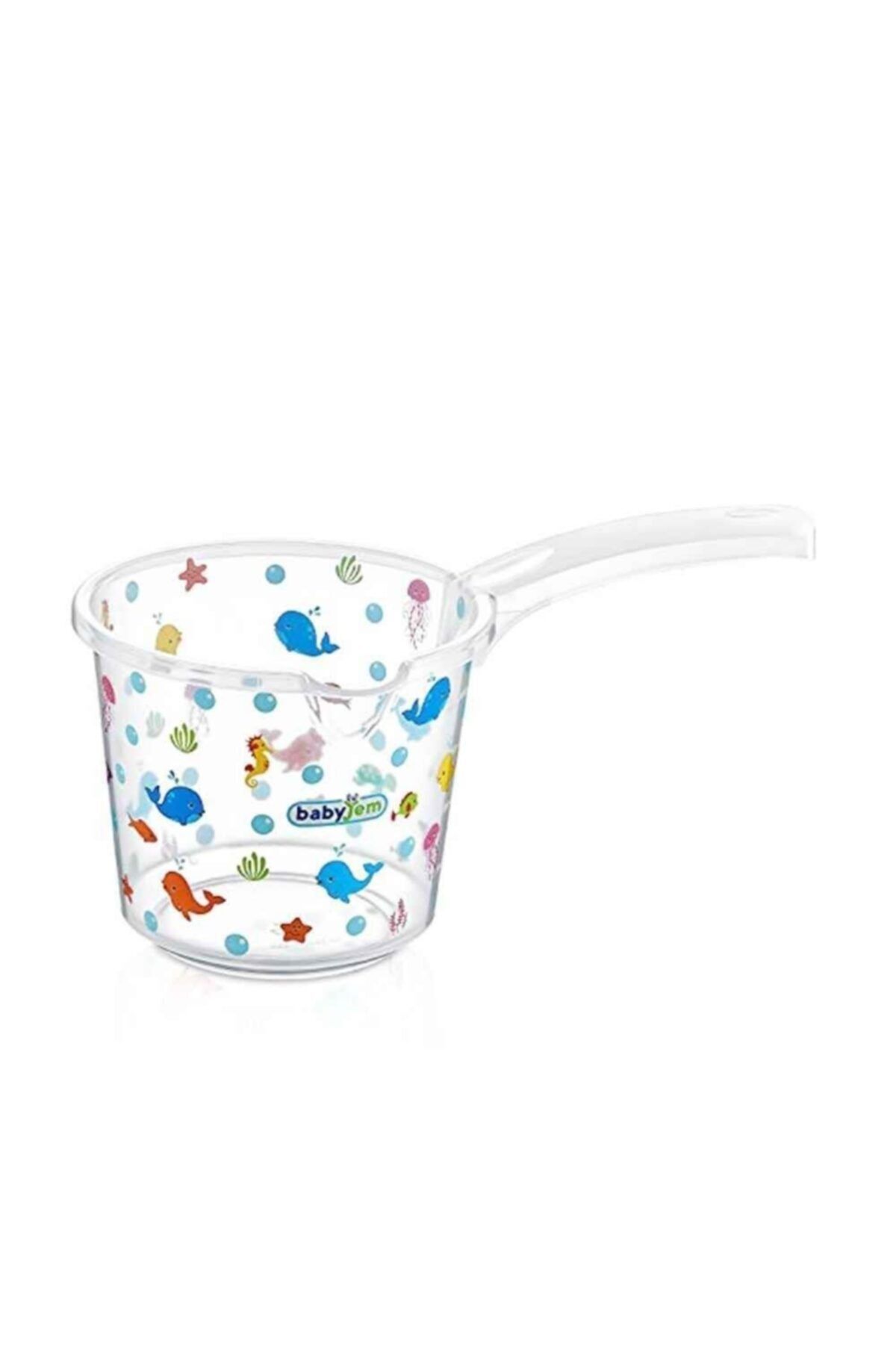 Babyjem Bebek Banyo Maşrapası Şeffaf Desenli 400 Beyaz