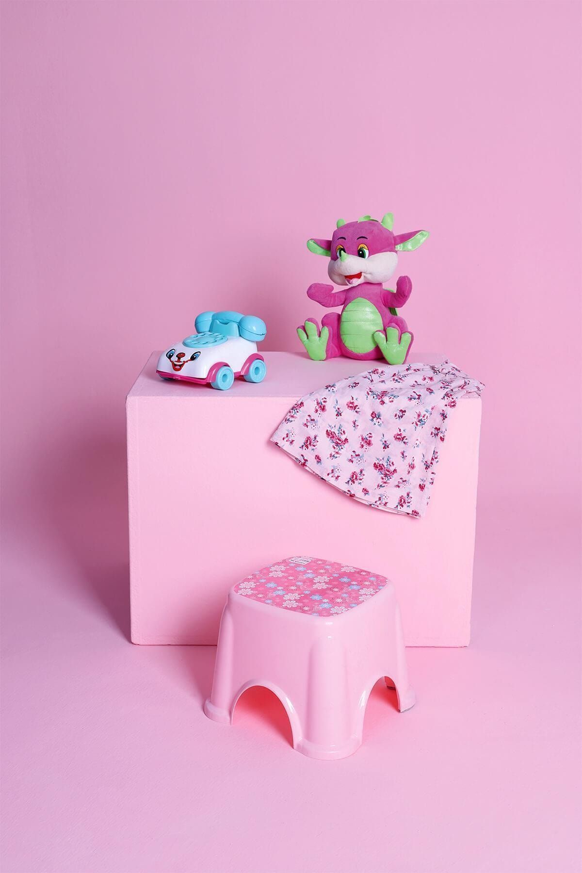 Tuffex Desenli Mini Çocuk Taburesi-papatya