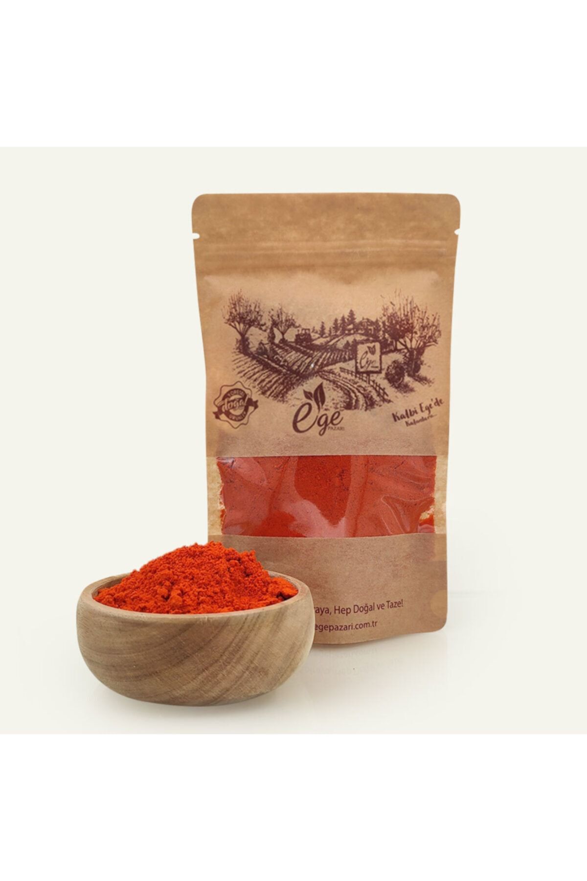 ege pazarı Ev Yapımı Doğal Kırmızı Toz Biber (acısız) (480 Gr)
