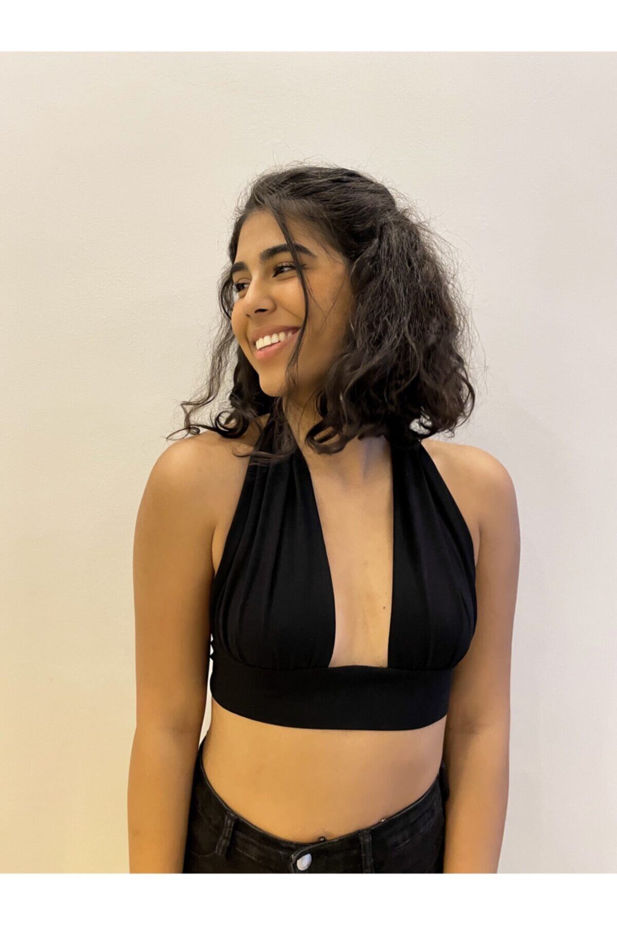 Nineteen Brand Boyundan Baglamalı Crop Büstiyer