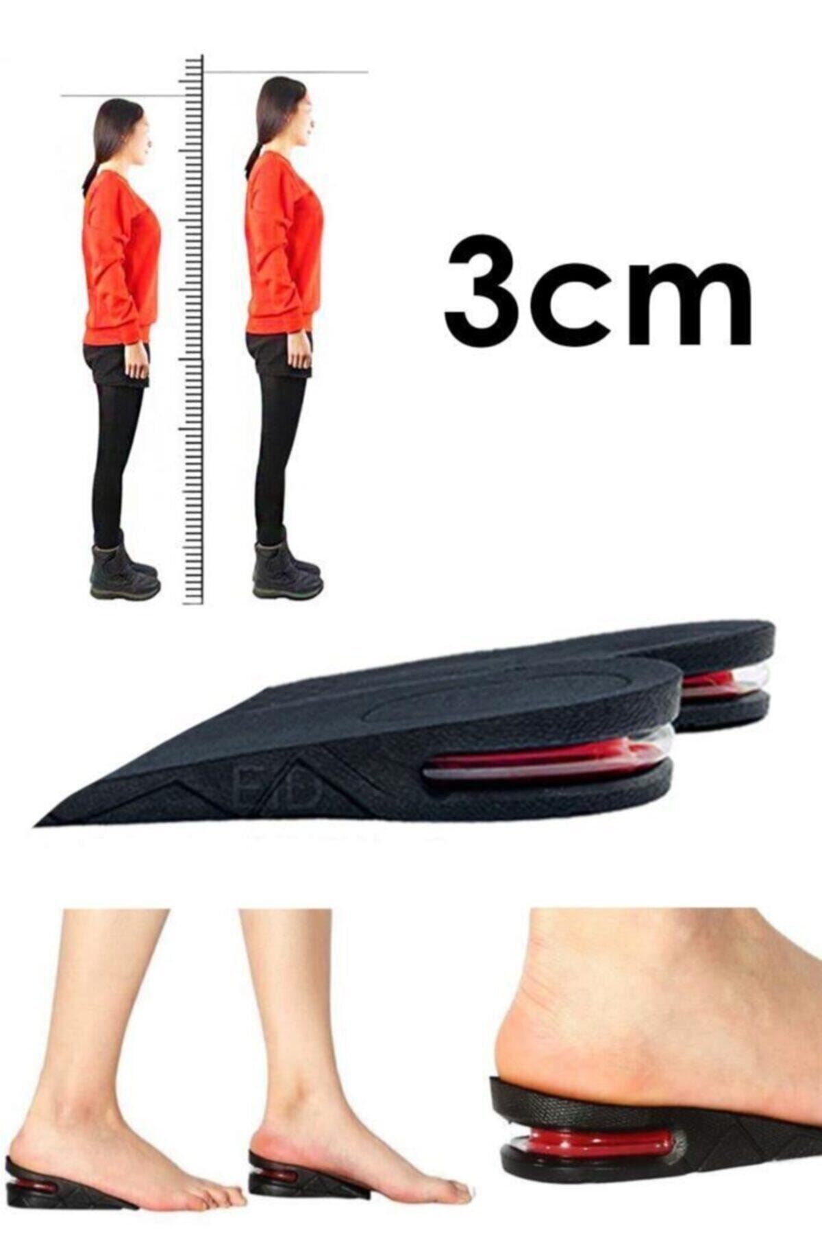 MUJGAN 3 Cm Gizli Topuk Hava Yastıklı Boy Uzatıcı Tabanlık