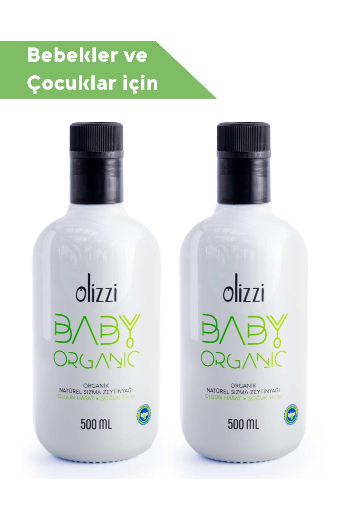 Olizzi Baby Organik Olgun Hasat Soğuk Sıkım Natürel Sızma Zeytinyağı 500 Ml X 2 Adet Bebekler Için