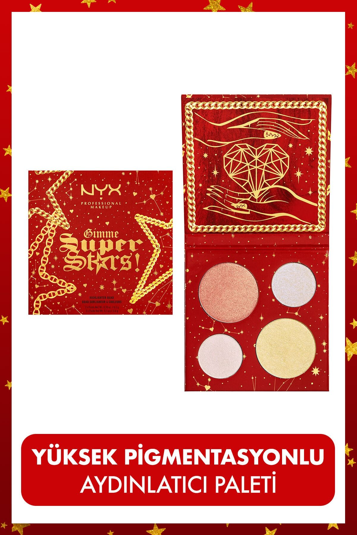 NYX Professional Makeup Gimme Super Stars! Highlighter Quad Aydınlatıcı