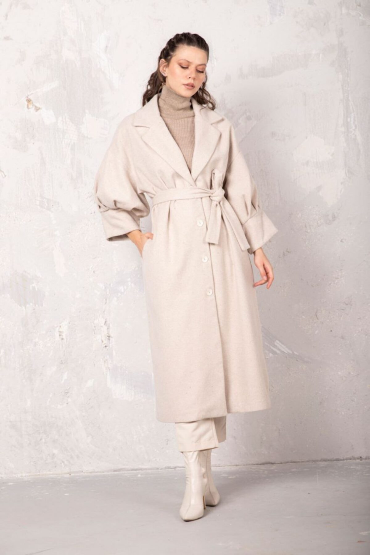 Hazan Boutique Oversize Kaşe Kaban