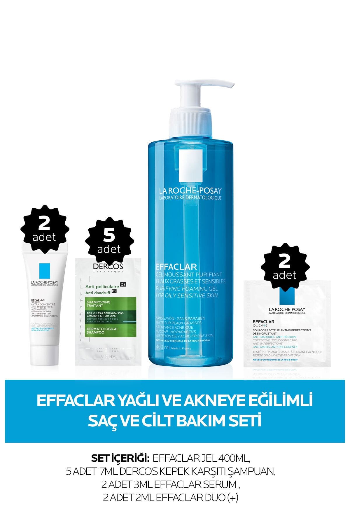 La Roche Posay Effaclar Yağlı Ve Akneye Eğilimli Saç Ve Cilt Bakım Seti