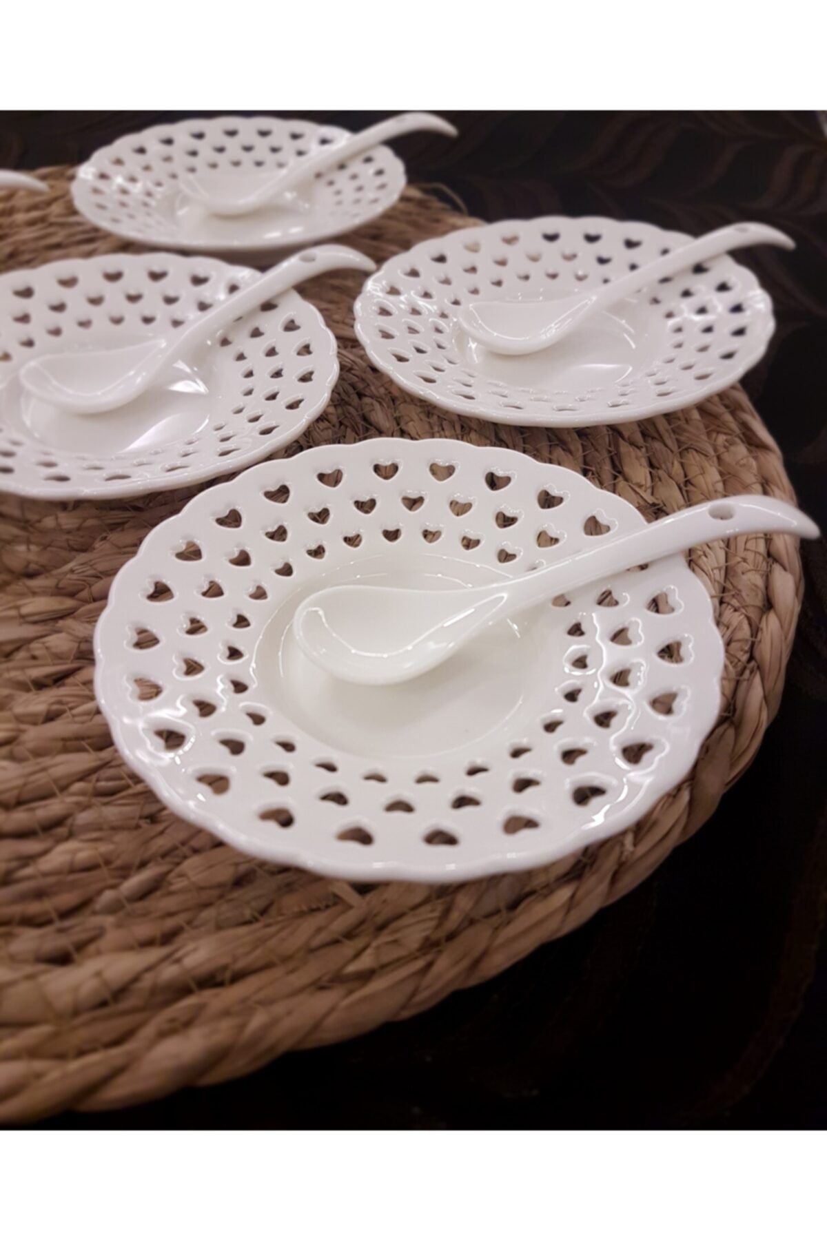 OME LIFE 24 Parça Porselen Kaşık Ve Çay Tabağı