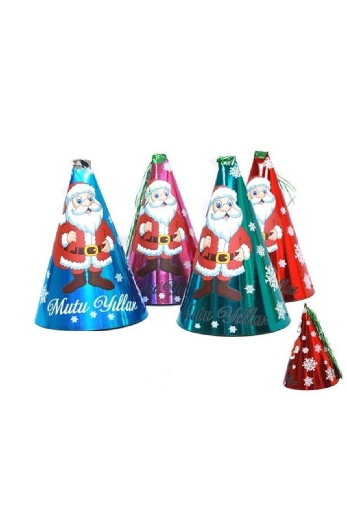 Benim Marifetlerim Noel Baba Baskılı Püsküllü Şapka 5 Adet