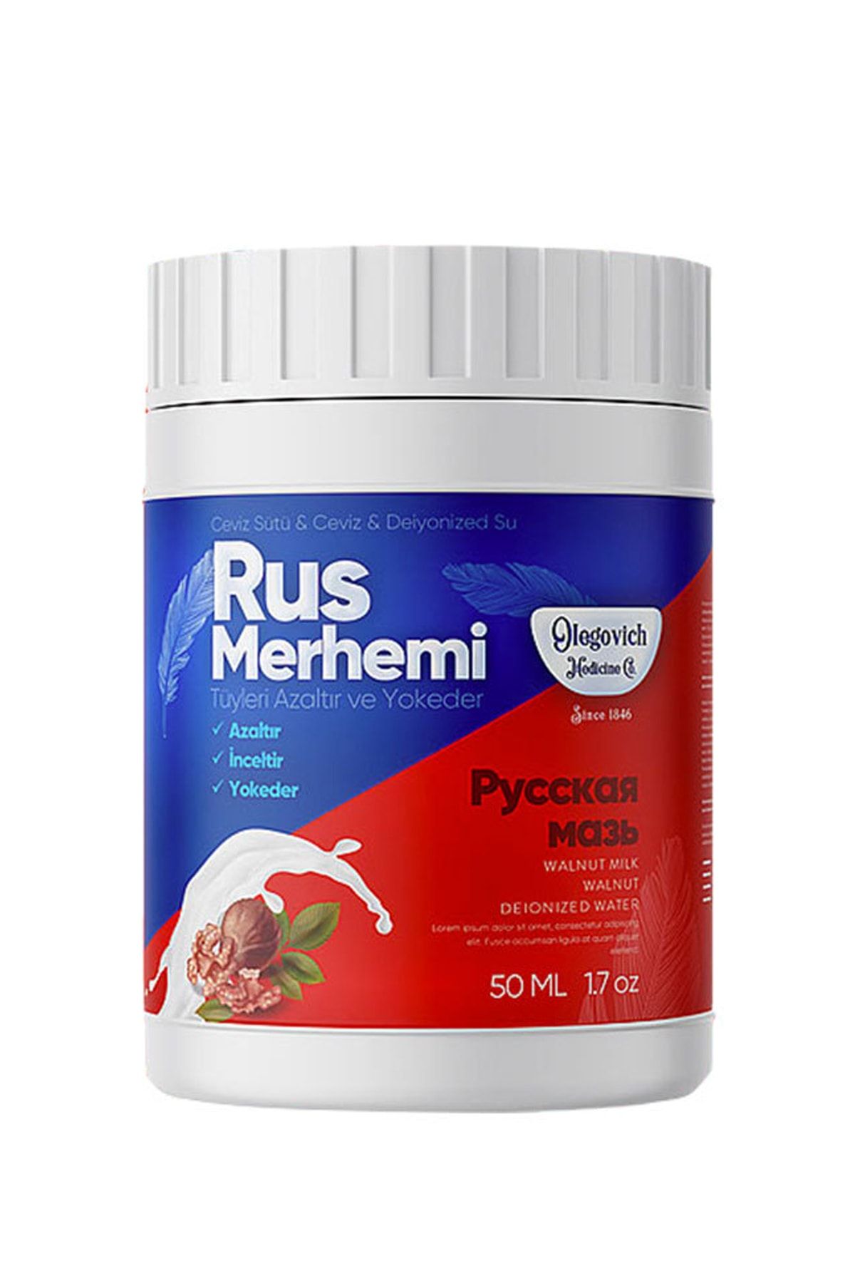 HİNTOHU Rus Merhemi Tüy Dökücü Azaltıcı Krem Merhem 150 ml 1 Adet Genital Bölge Kremi 50 ml 1 Adet