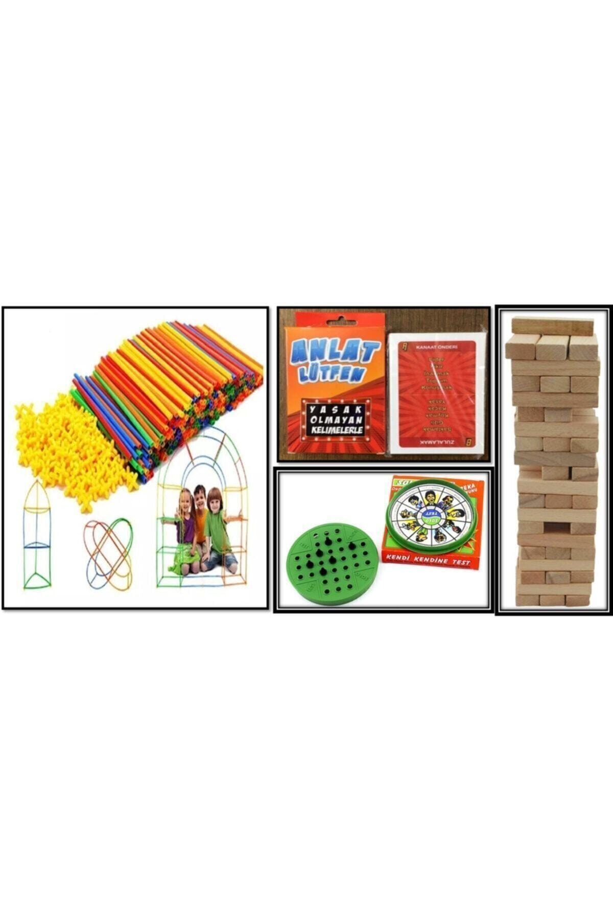 Sisimo Akıl ve Zeka Oyunları Bambu Çubukları 300 Parça - Lütfen Anlat - Solo Test - 54 Parça Jenga