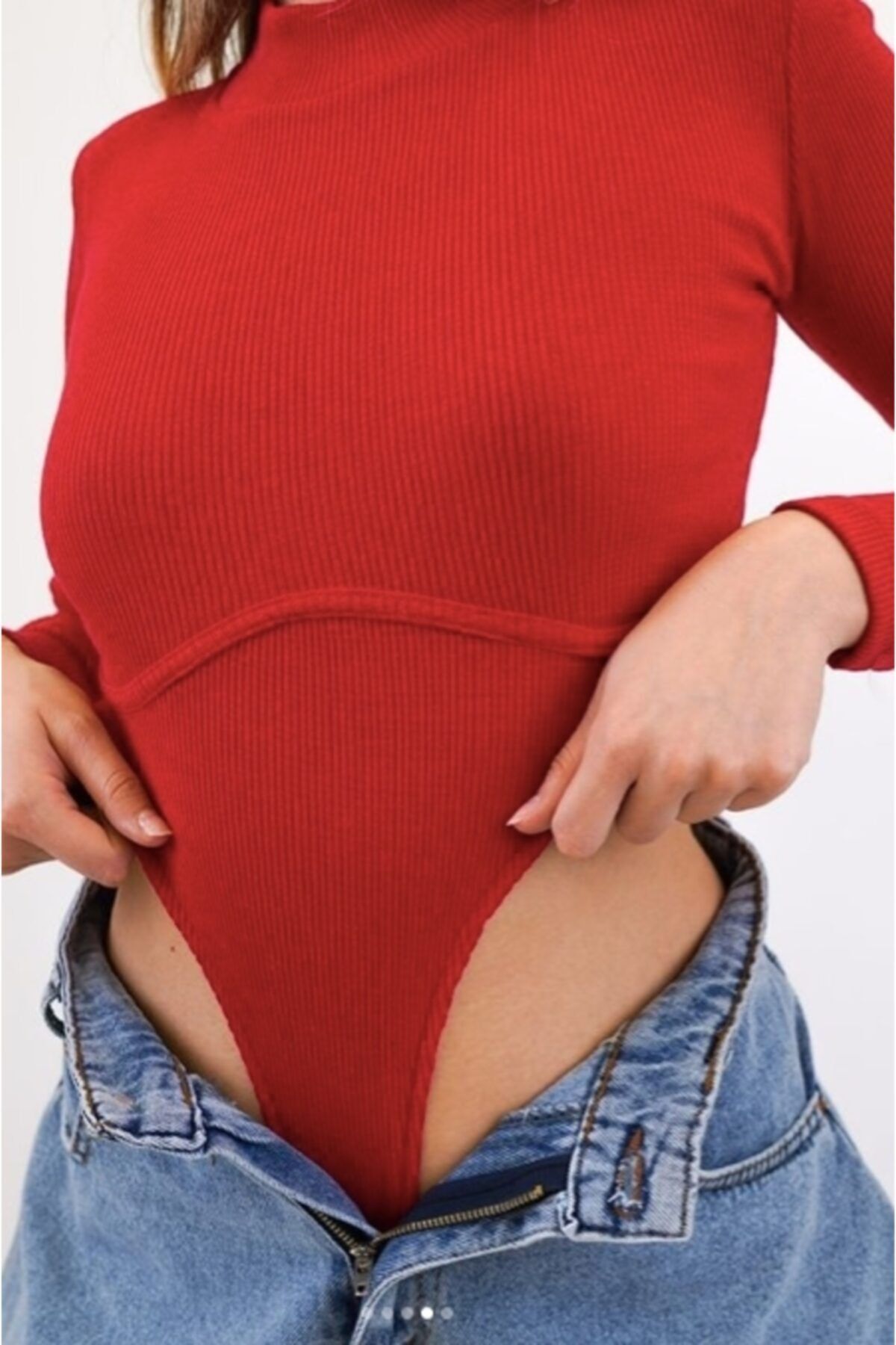 Ortaya Çık Dik Yaka Body Suit