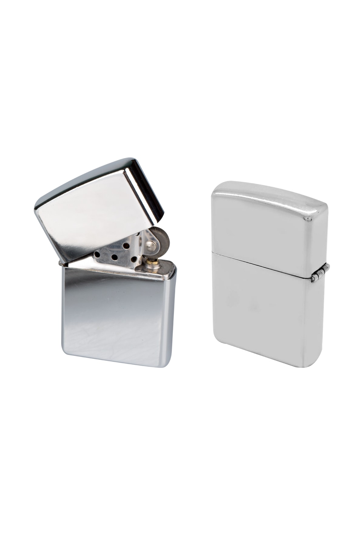 NESGIFT Parlak Gümüş Zippo Tarzı Benzinli Çakmak