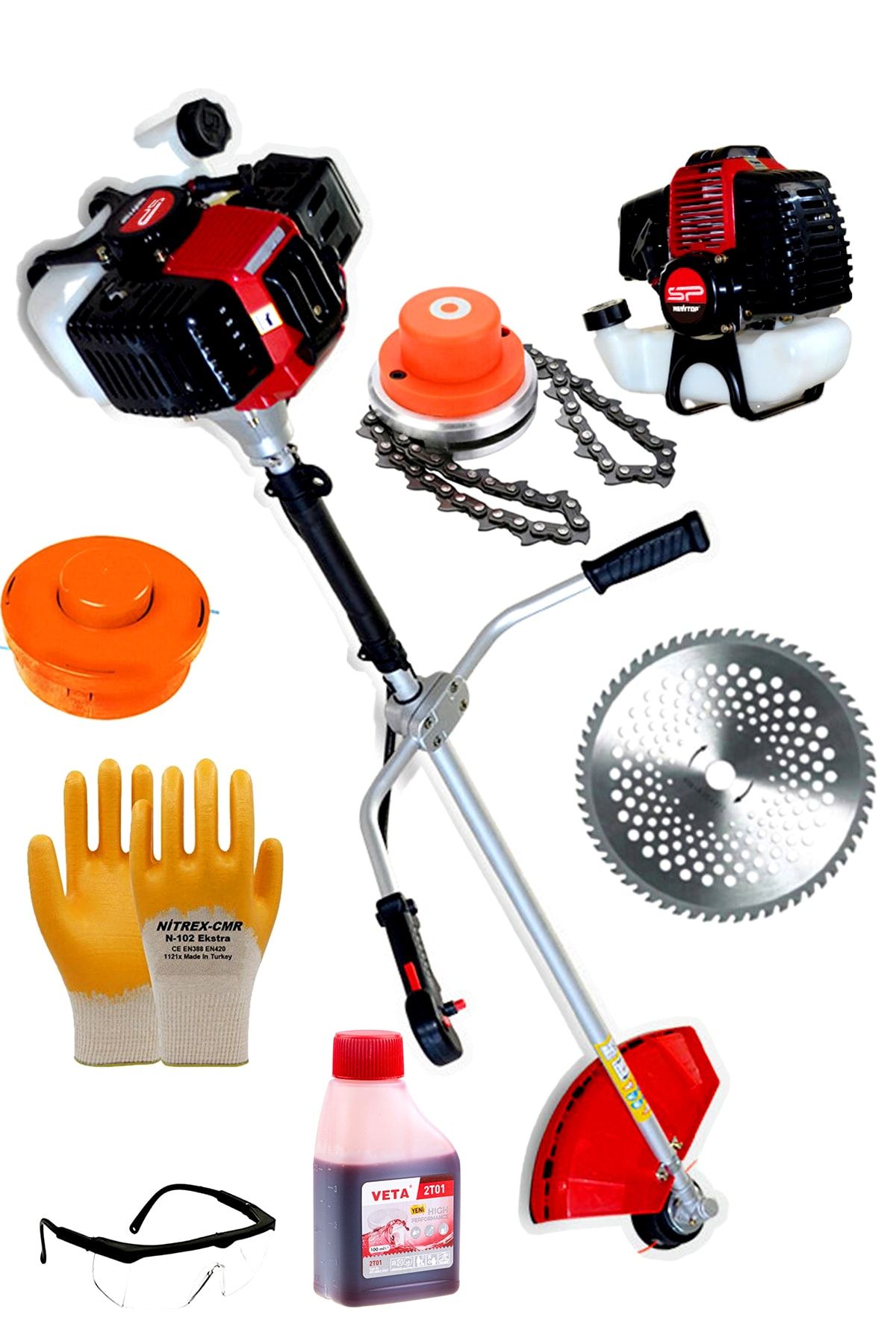 Spech Power Amerikan Gjj60 Magnezyum Karter 7.9 Hp Yan Tipi Ot Çalı Tırpanı Benzinli Çim Biçme Makinesi