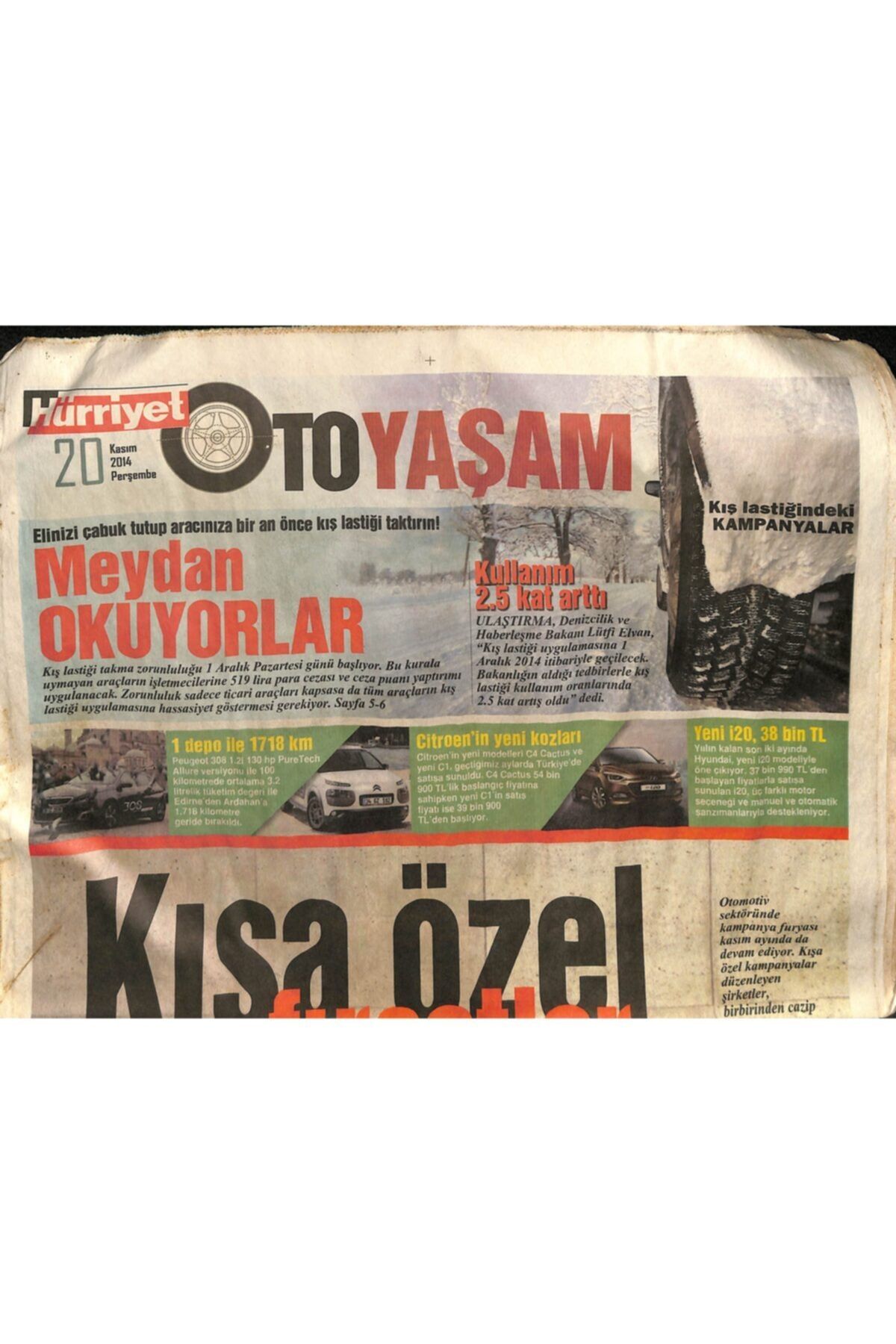 Gökçe Koleksiyon Hürriyet Gazetesi Oto Yaşam Eki 20 Kasım 2014 -citroen'in Yeni Kozları