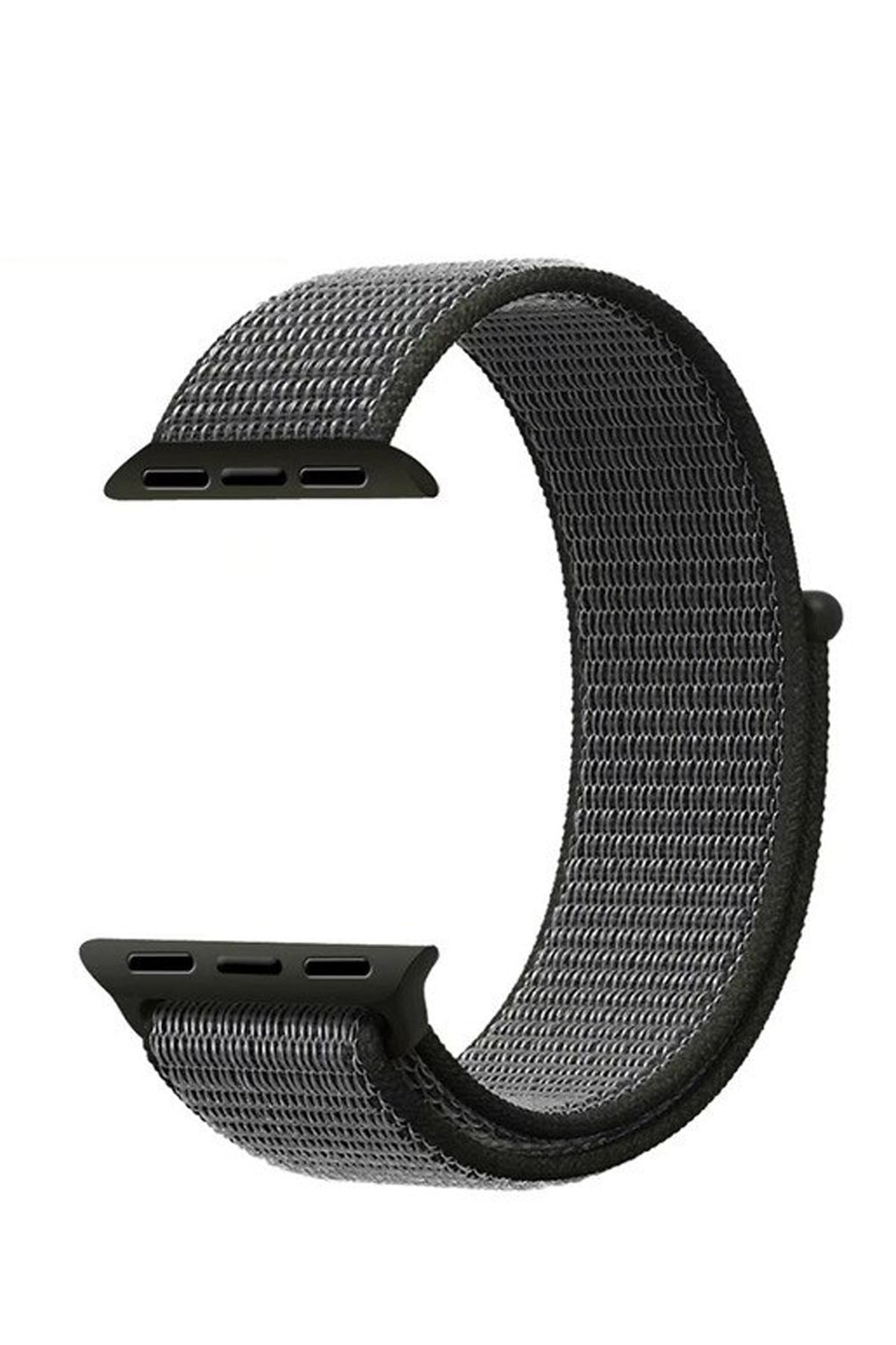 Robotekno Apple Watch Dokuma Kordon Kayış 7 - 6 - Se - 5 - 4 - 3 - 2 - 1 42mm 44mm - Koyu Gri
