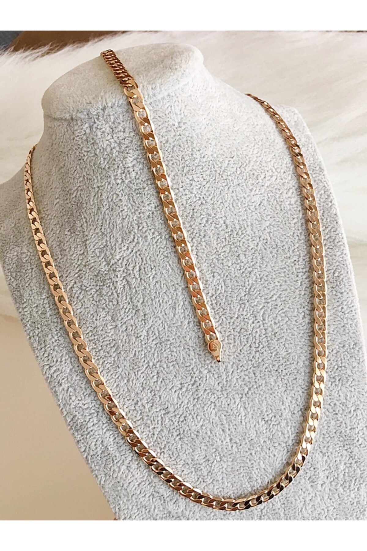DS DİAMONDSHOP Kadın Sarı Çelik Bileklik Kolye Set Çb-1330